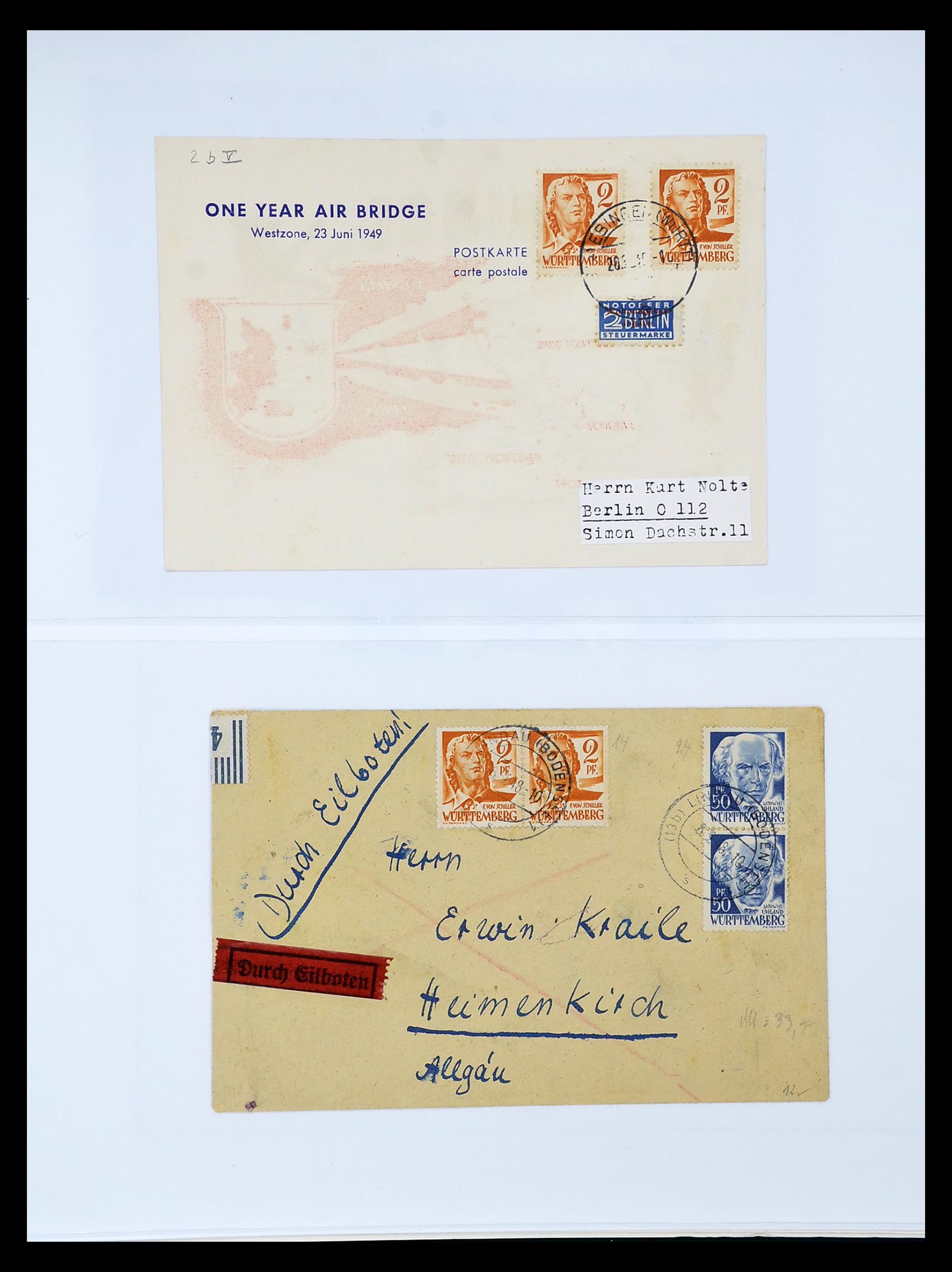 34814 049 - Postzegelverzameling 34814 Franse Zone 1945-1949.