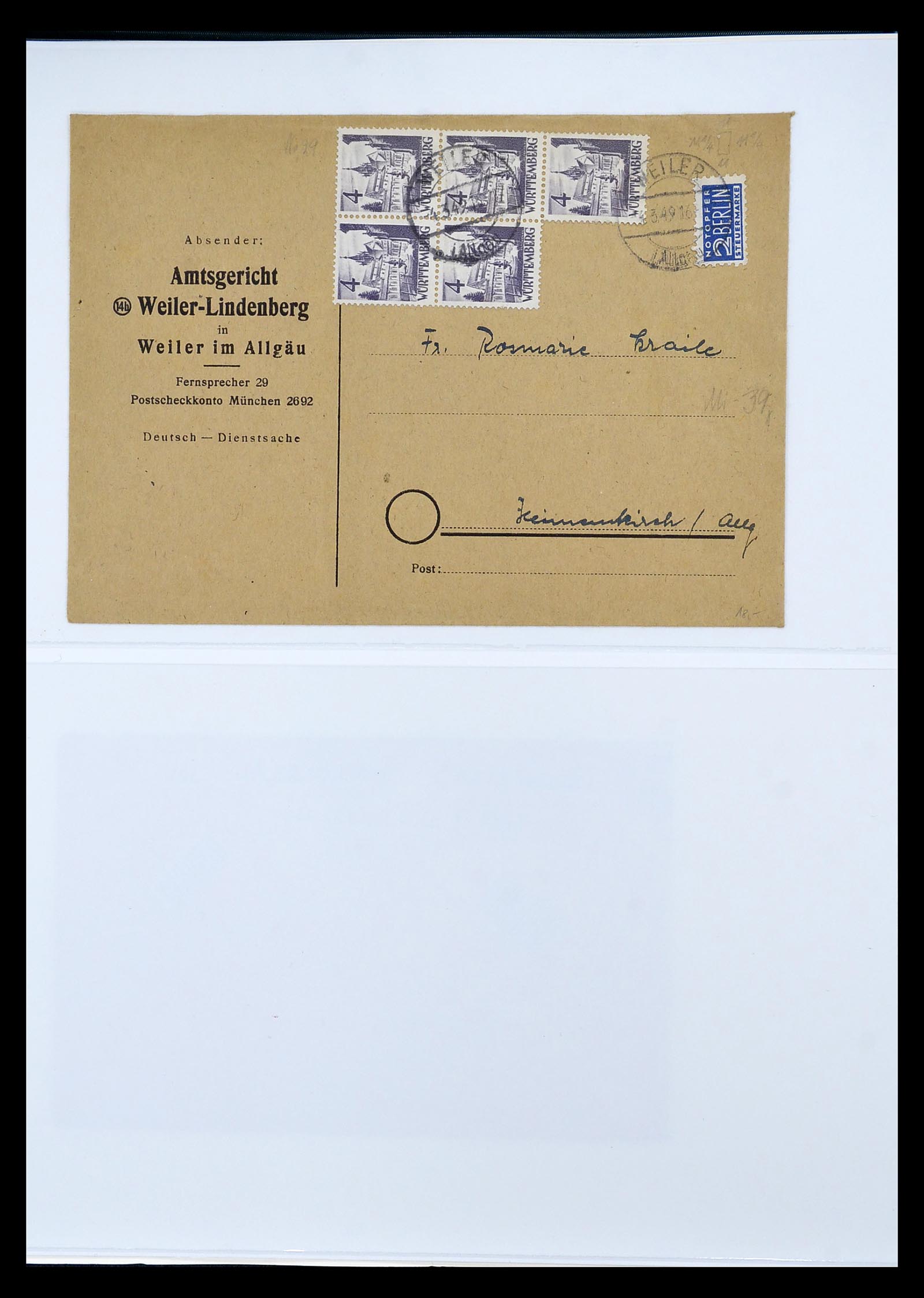 34814 050 - Postzegelverzameling 34814 Franse Zone 1945-1949.