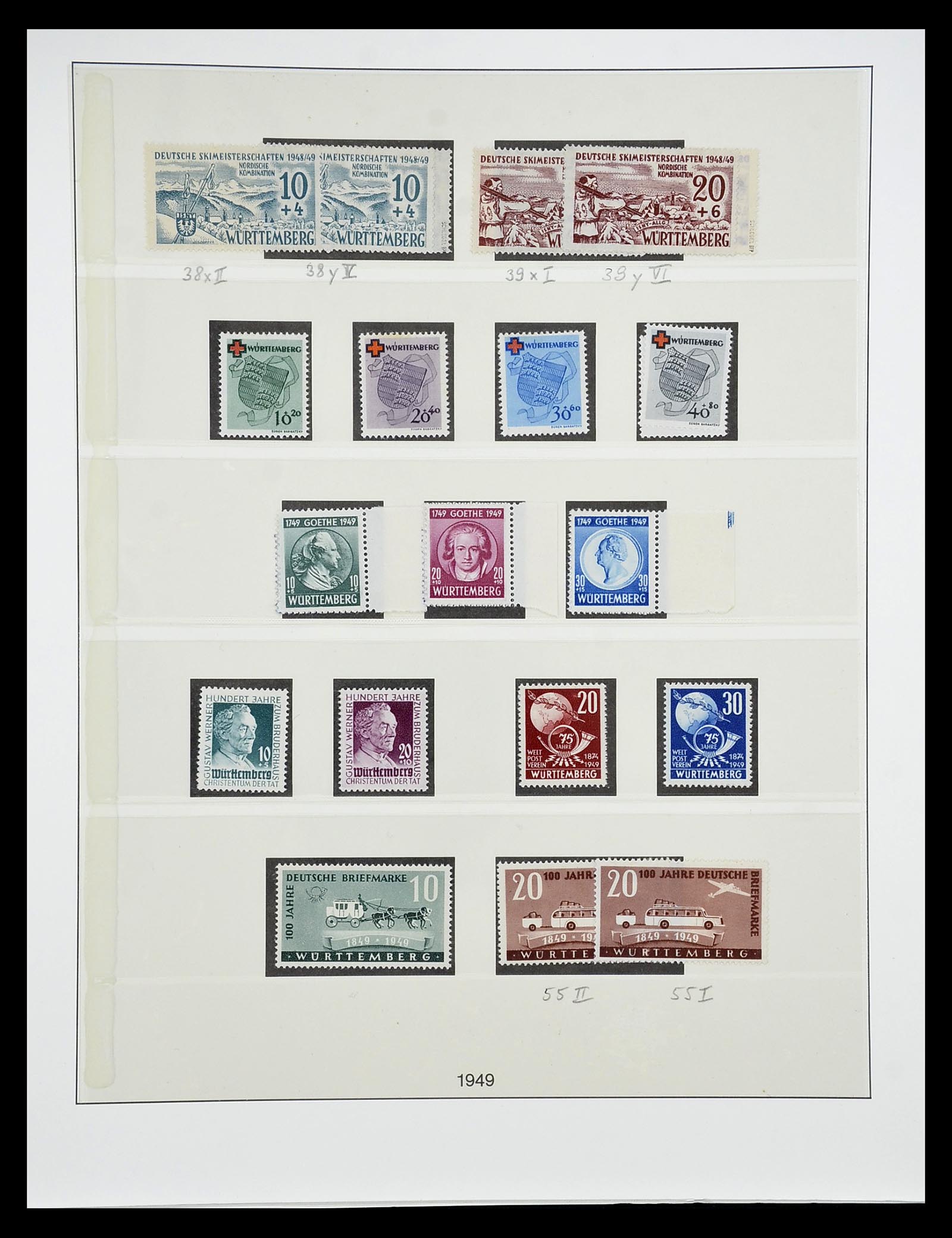 34814 051 - Postzegelverzameling 34814 Franse Zone 1945-1949.