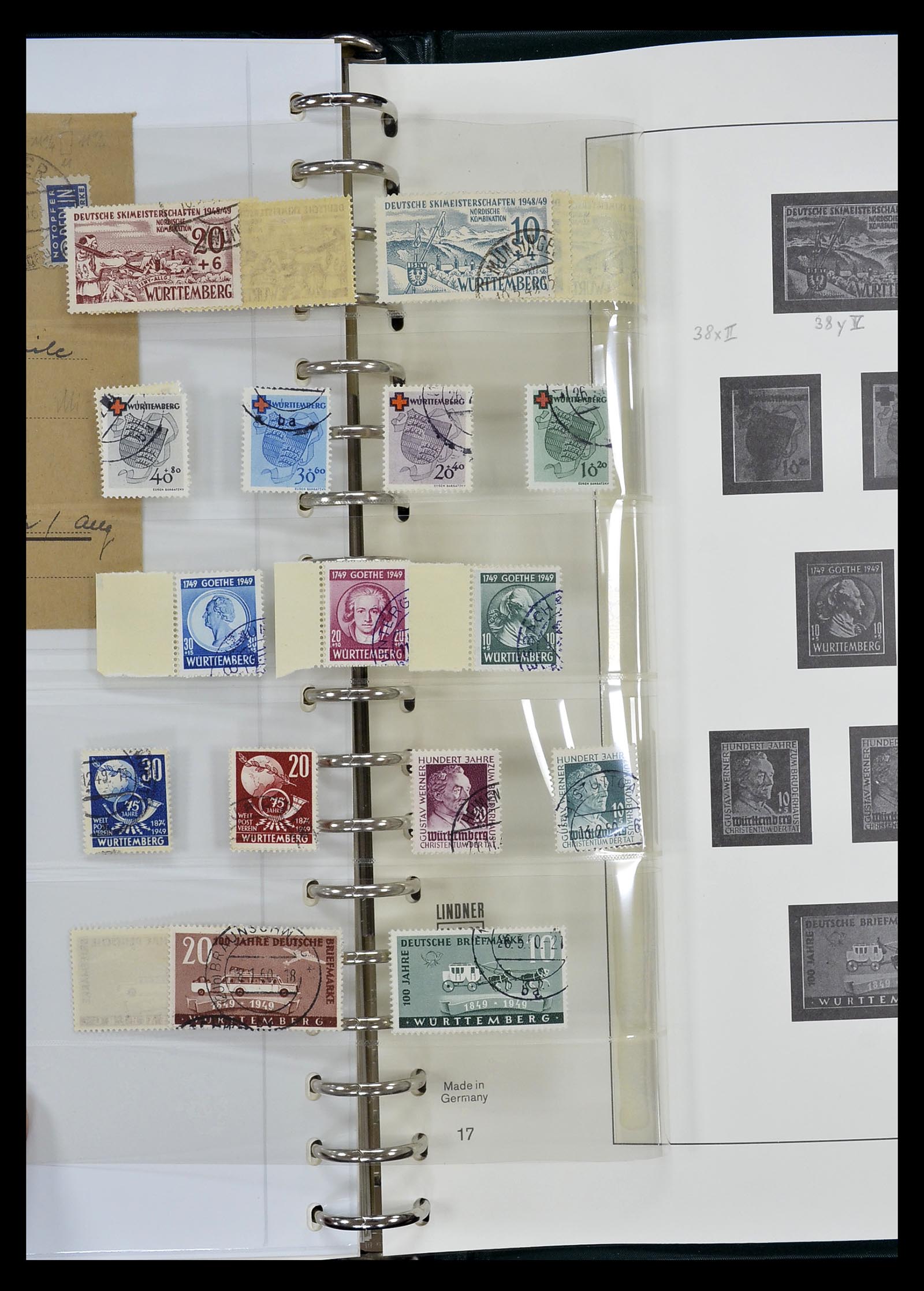 34814 052 - Postzegelverzameling 34814 Franse Zone 1945-1949.