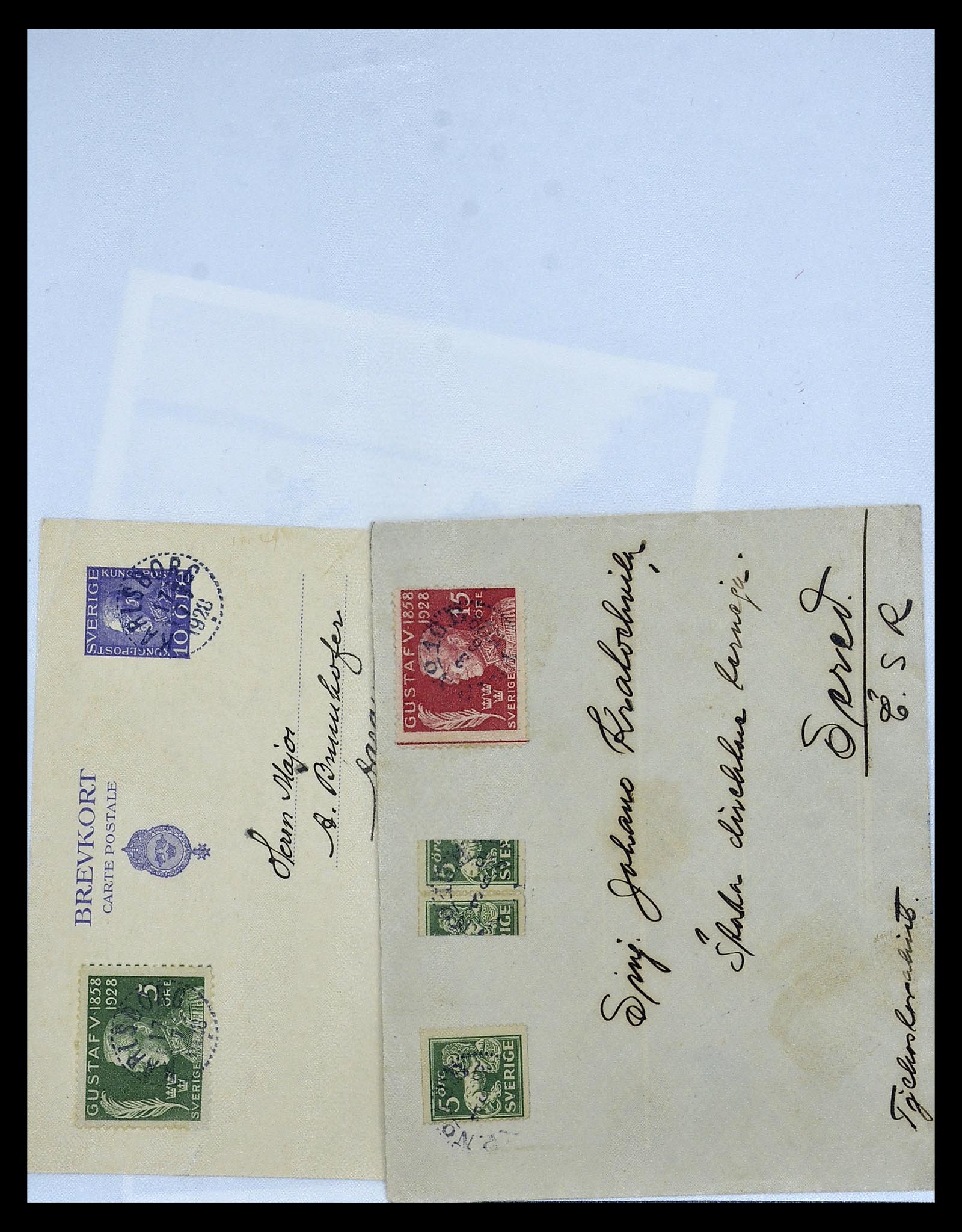 34817 004 - Postzegelverzameling 34817 Zweden brieven 1928-1945.