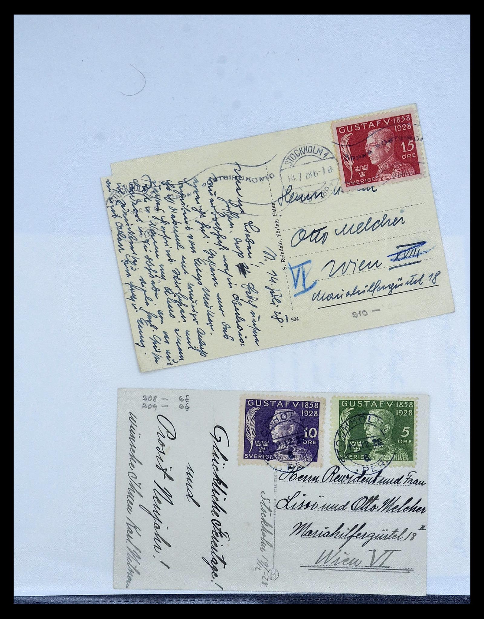 34817 005 - Postzegelverzameling 34817 Zweden brieven 1928-1945.