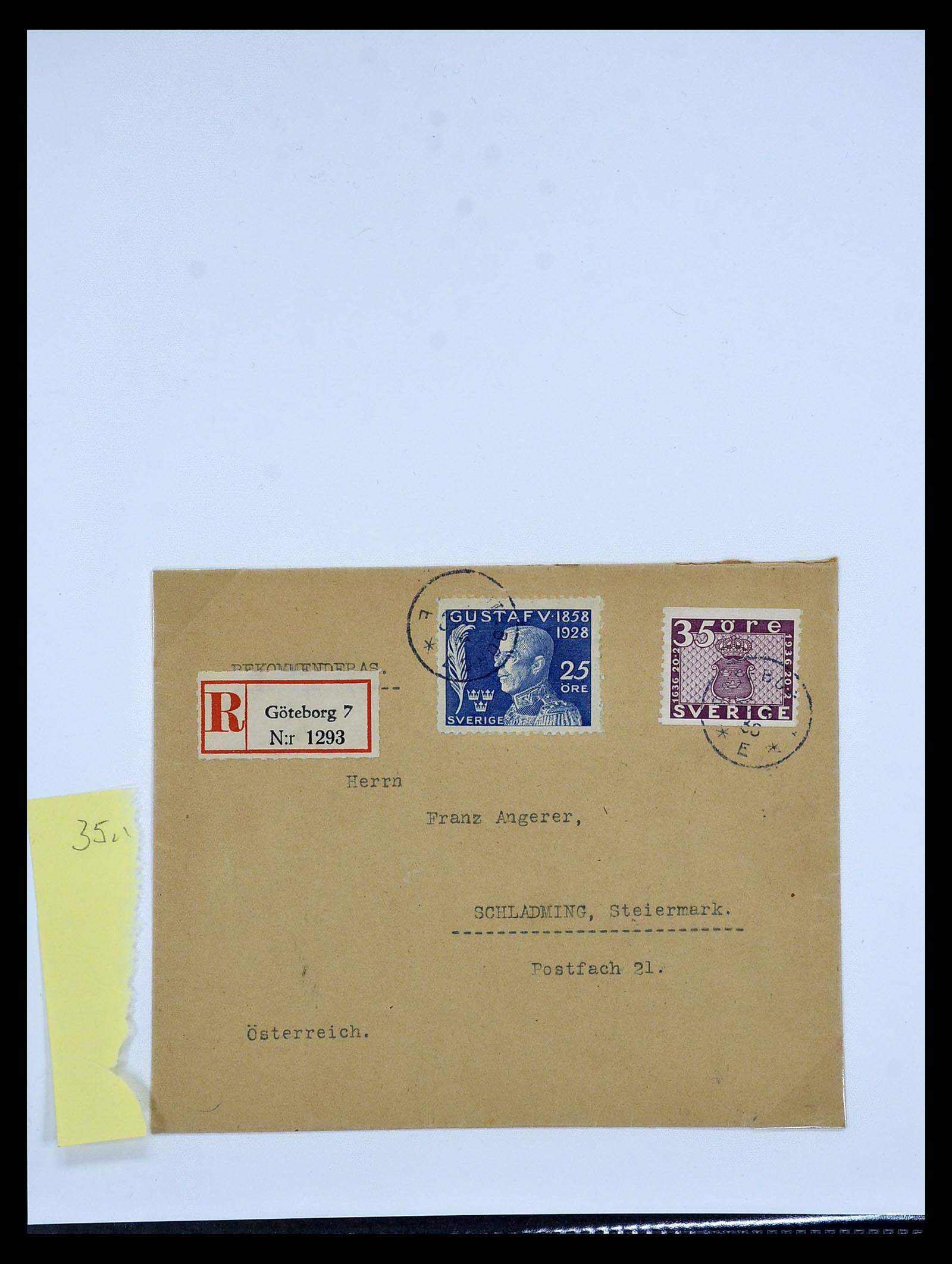 34817 006 - Postzegelverzameling 34817 Zweden brieven 1928-1945.