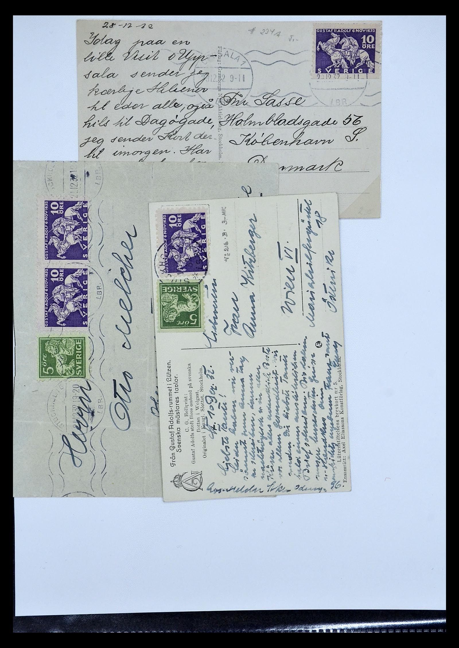 34817 007 - Postzegelverzameling 34817 Zweden brieven 1928-1945.