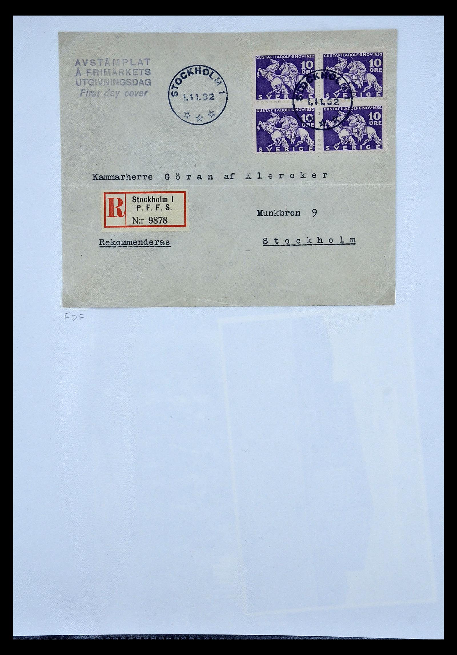 34817 008 - Postzegelverzameling 34817 Zweden brieven 1928-1945.