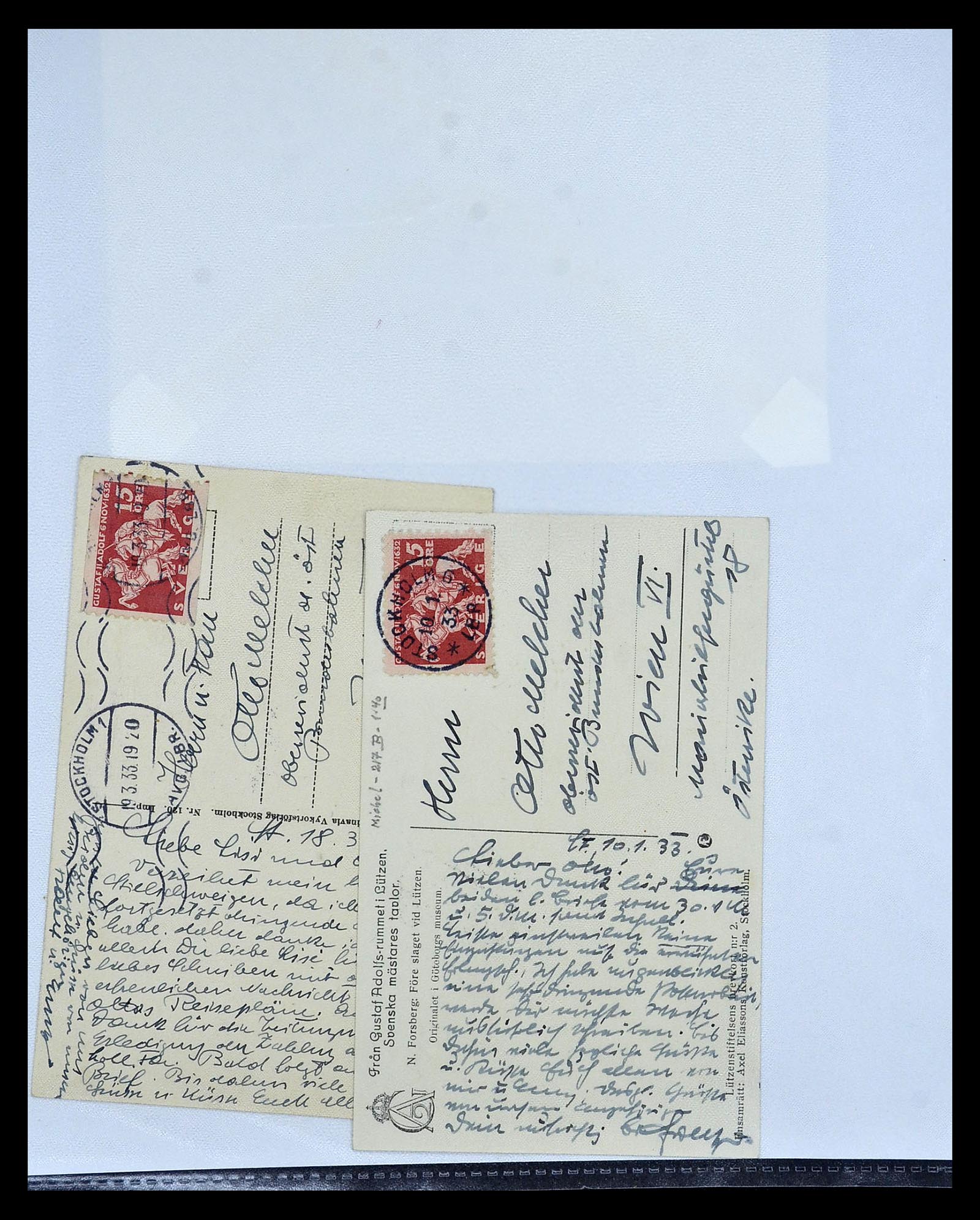 34817 009 - Postzegelverzameling 34817 Zweden brieven 1928-1945.