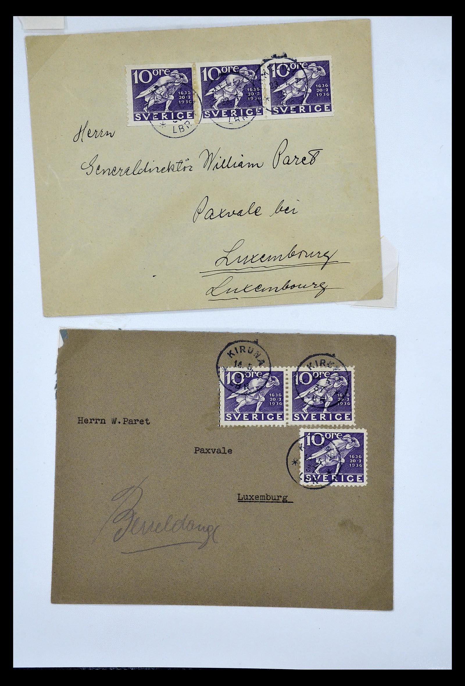 34817 022 - Postzegelverzameling 34817 Zweden brieven 1928-1945.