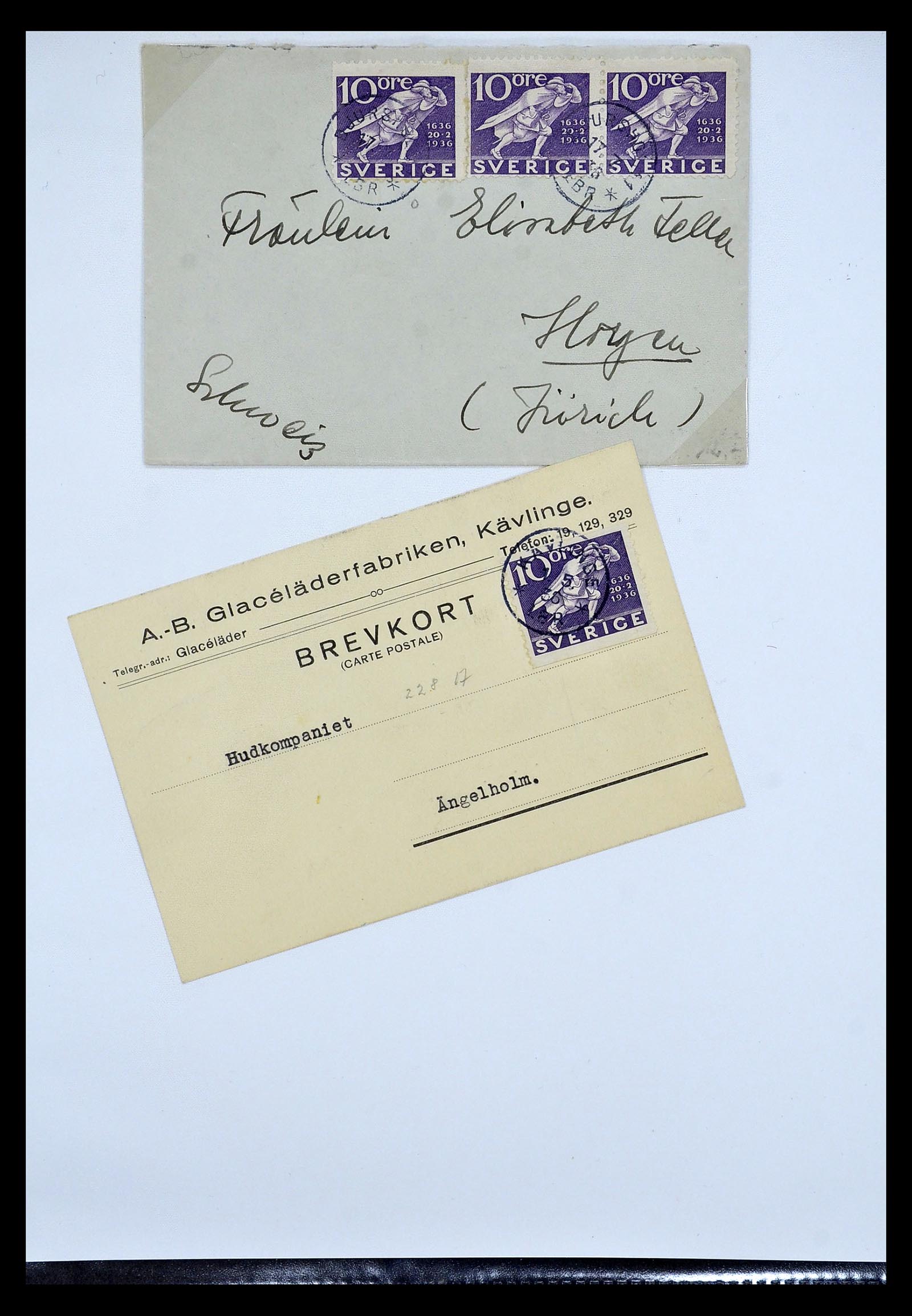 34817 023 - Postzegelverzameling 34817 Zweden brieven 1928-1945.