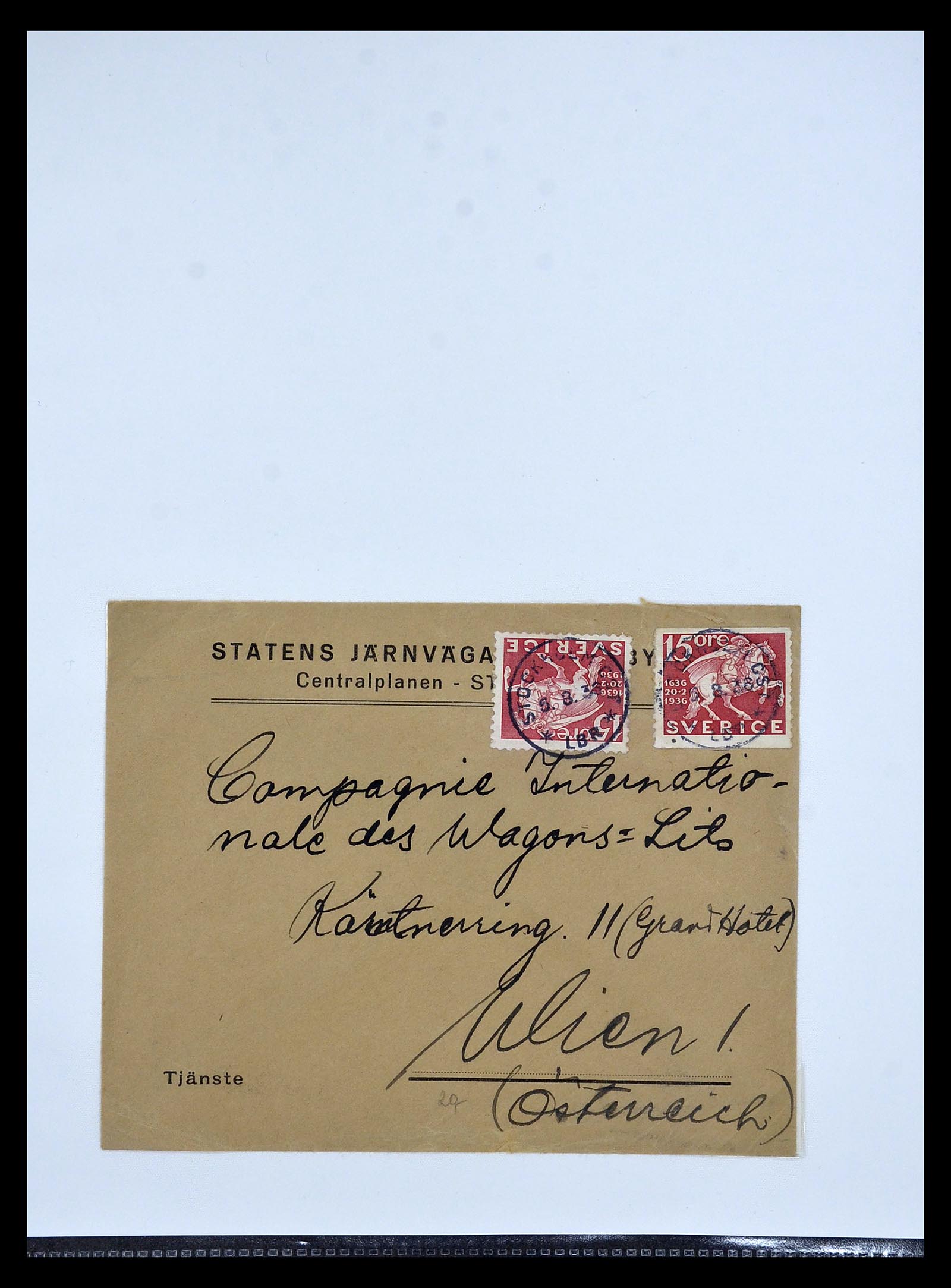 34817 027 - Postzegelverzameling 34817 Zweden brieven 1928-1945.