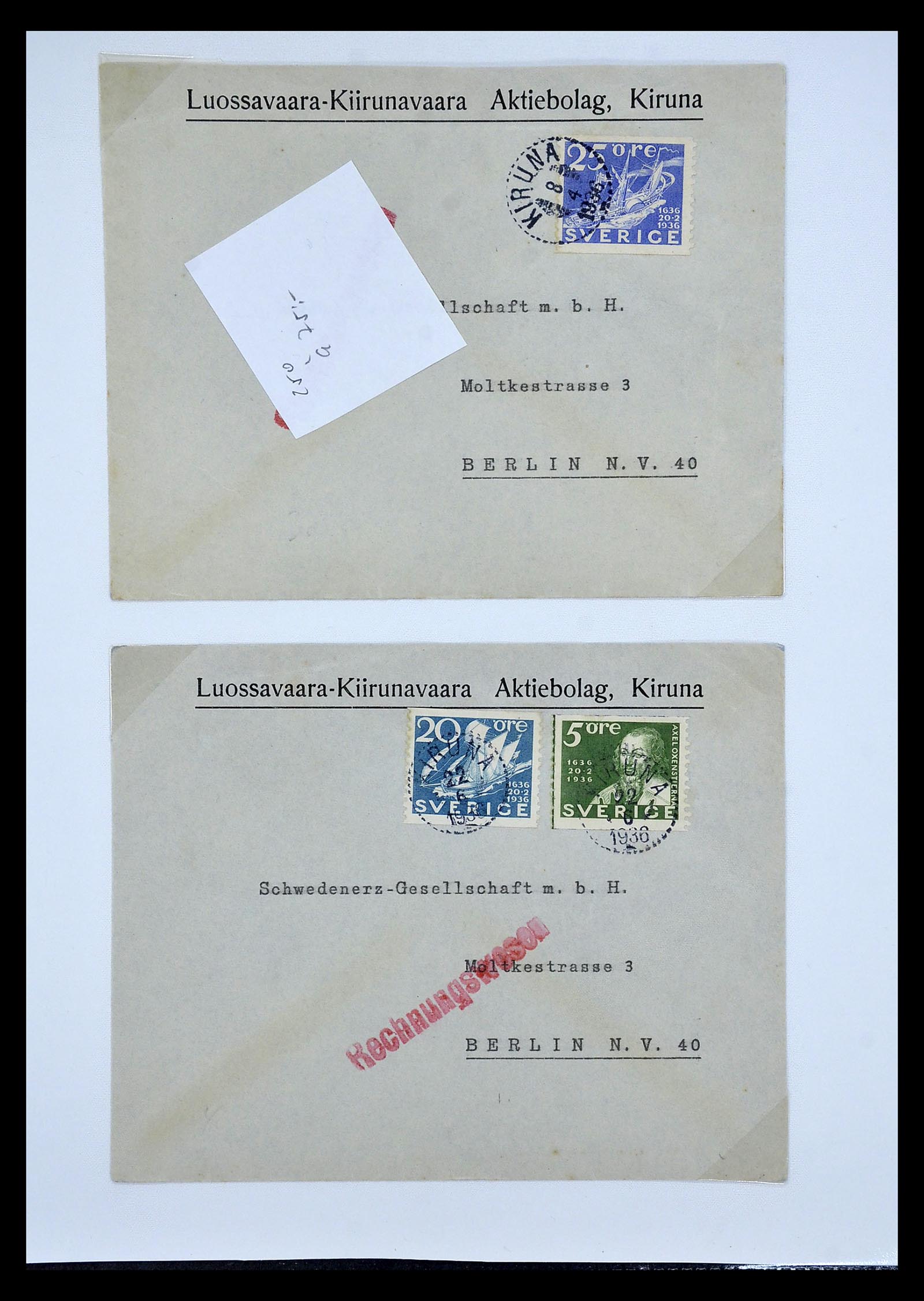 34817 029 - Postzegelverzameling 34817 Zweden brieven 1928-1945.
