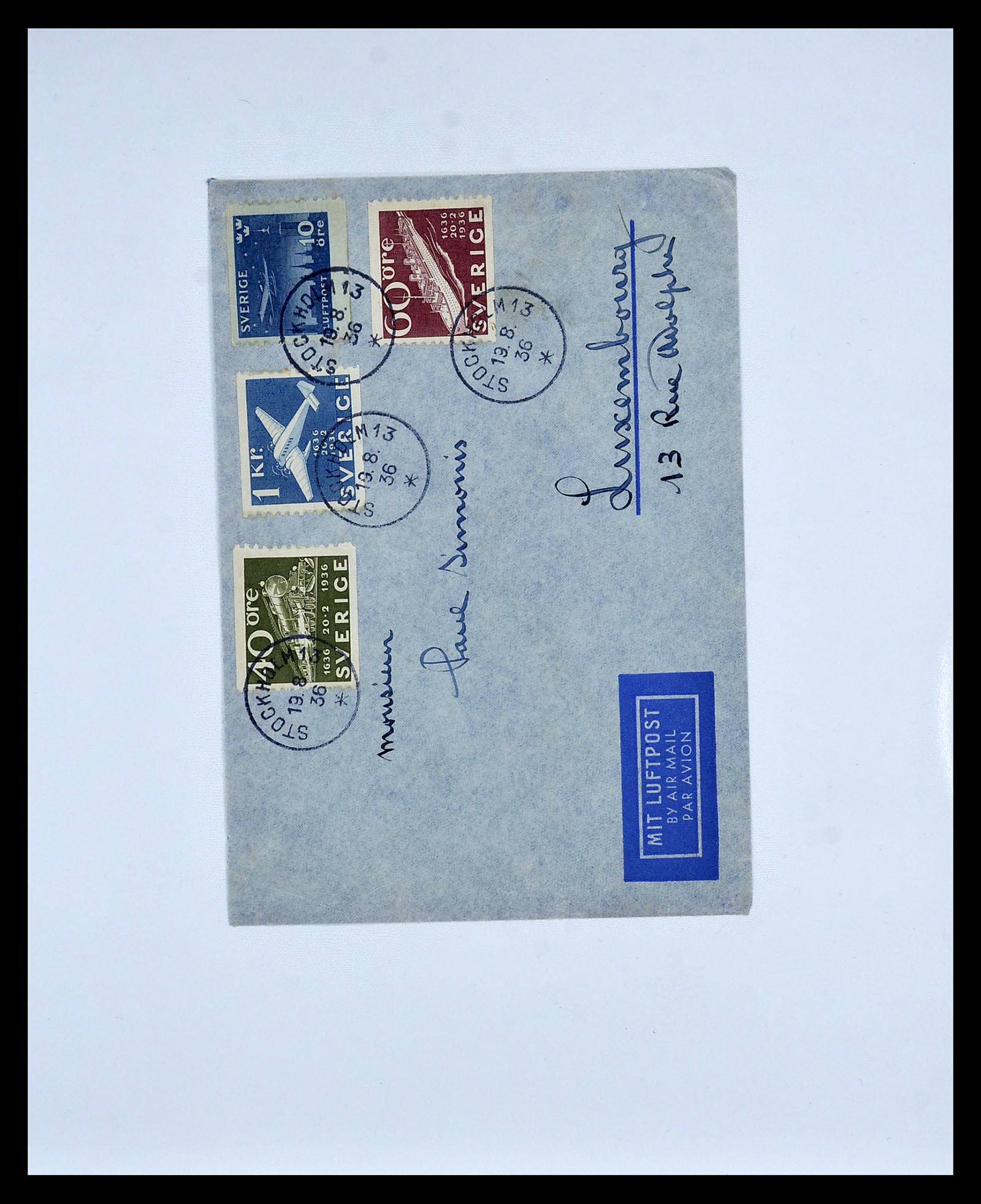 34817 038 - Postzegelverzameling 34817 Zweden brieven 1928-1945.