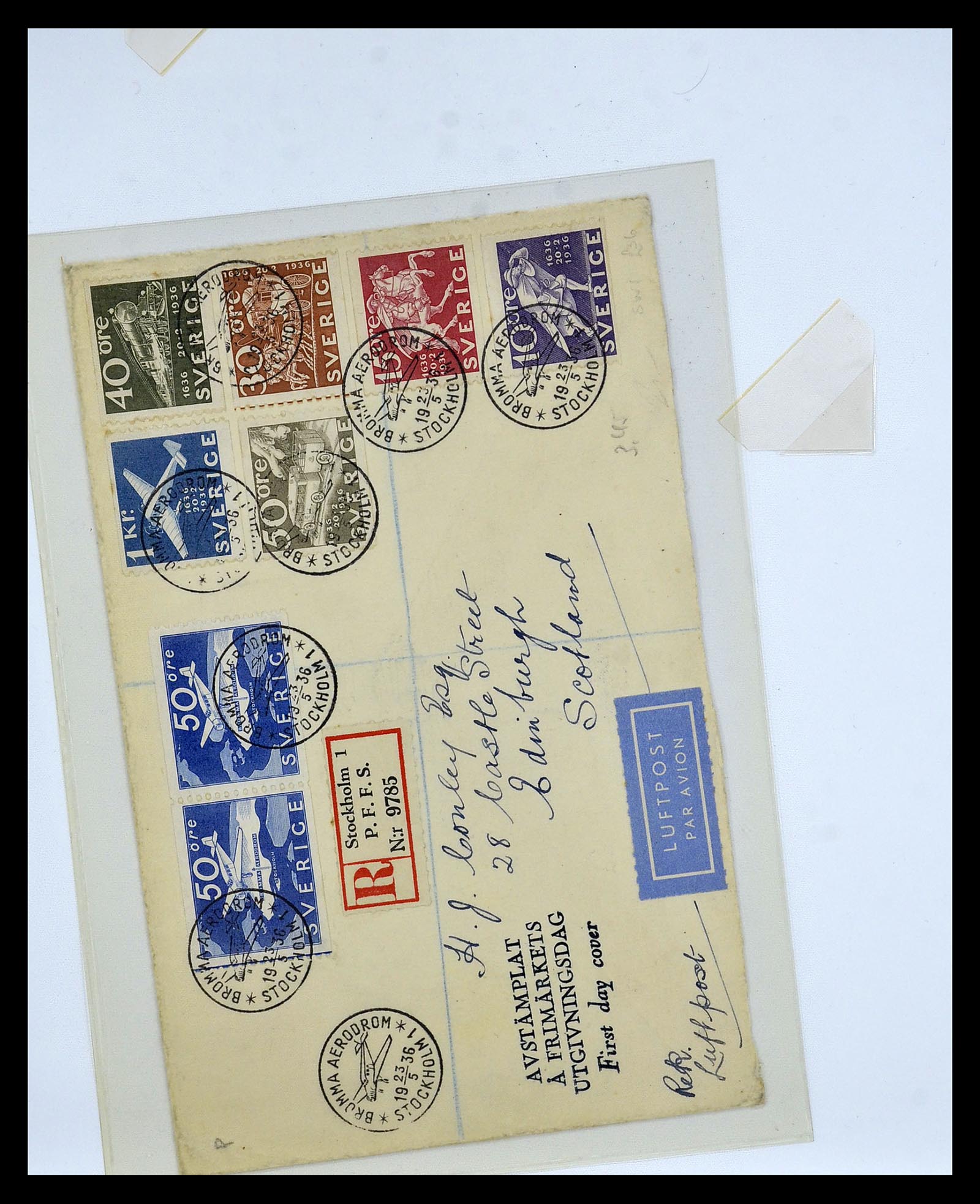 34817 039 - Postzegelverzameling 34817 Zweden brieven 1928-1945.