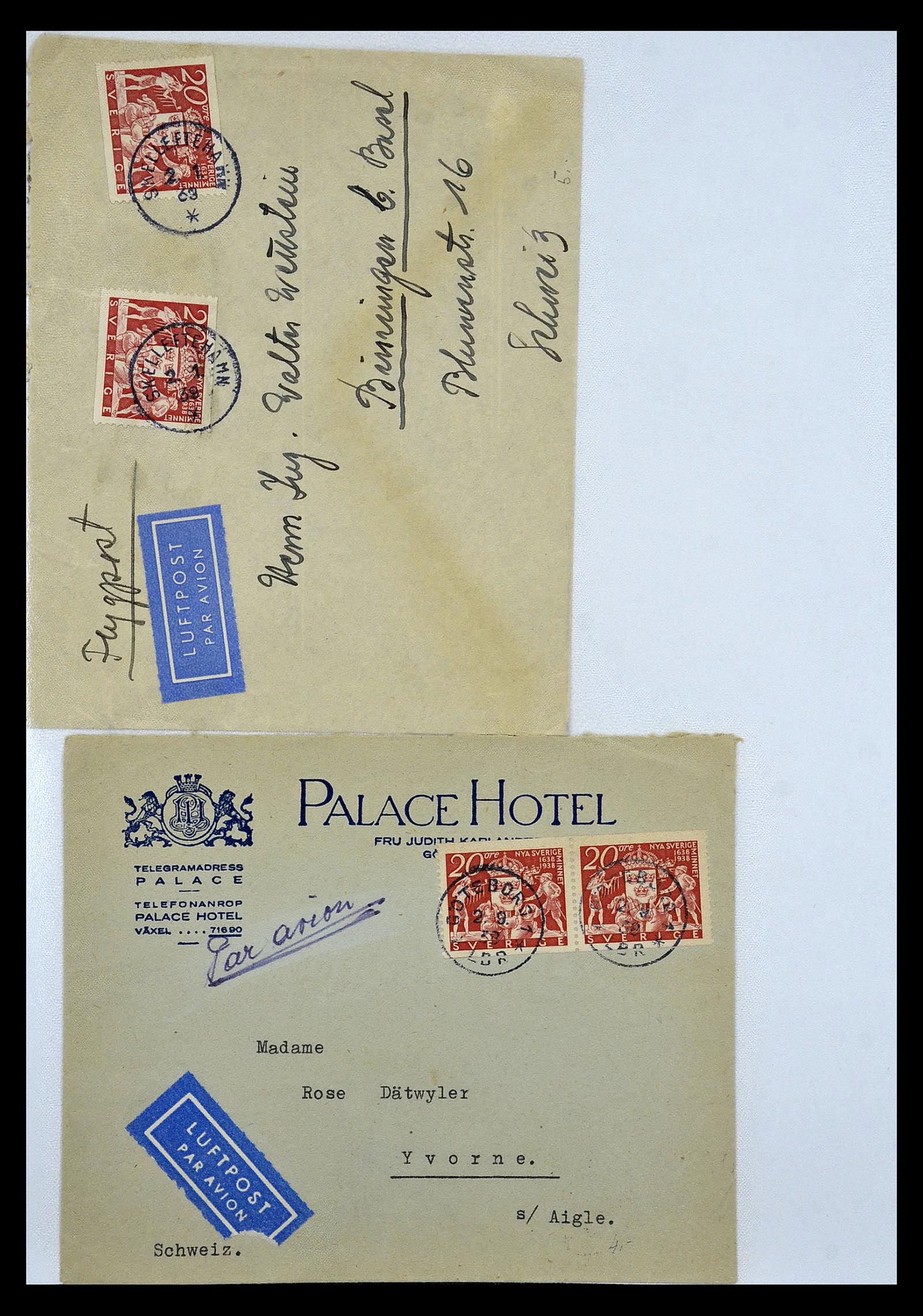 34817 044 - Postzegelverzameling 34817 Zweden brieven 1928-1945.