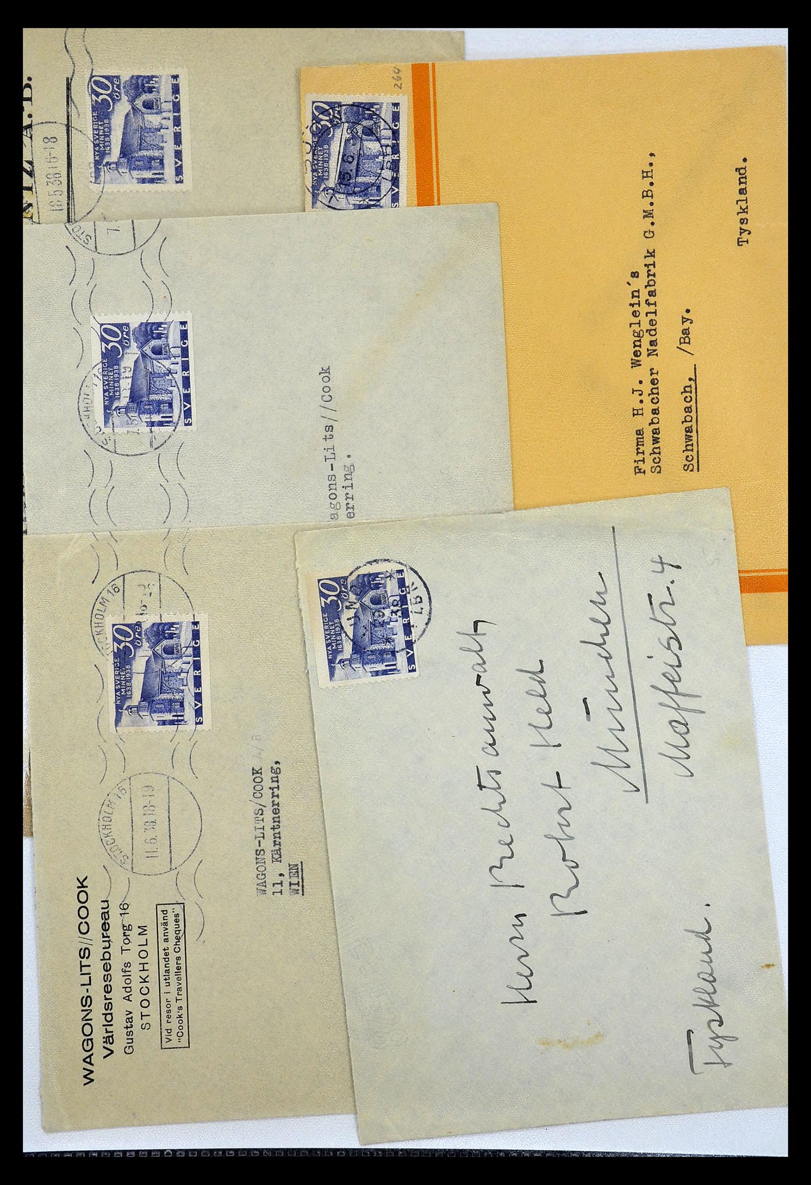 34817 045 - Postzegelverzameling 34817 Zweden brieven 1928-1945.