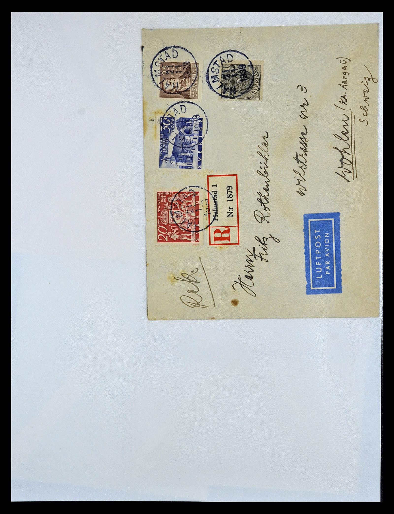 34817 046 - Postzegelverzameling 34817 Zweden brieven 1928-1945.