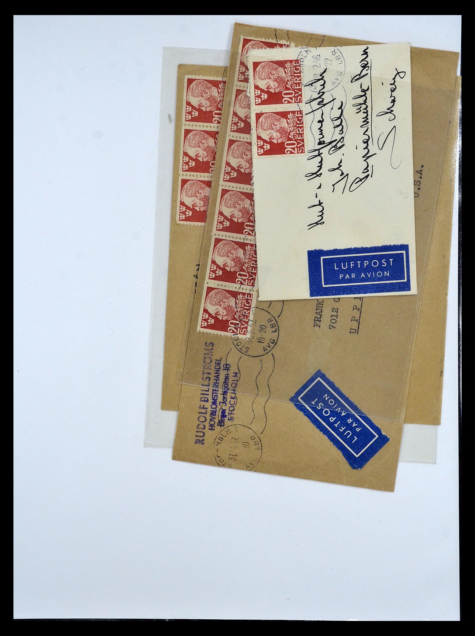 34817 059 - Postzegelverzameling 34817 Zweden brieven 1928-1945.