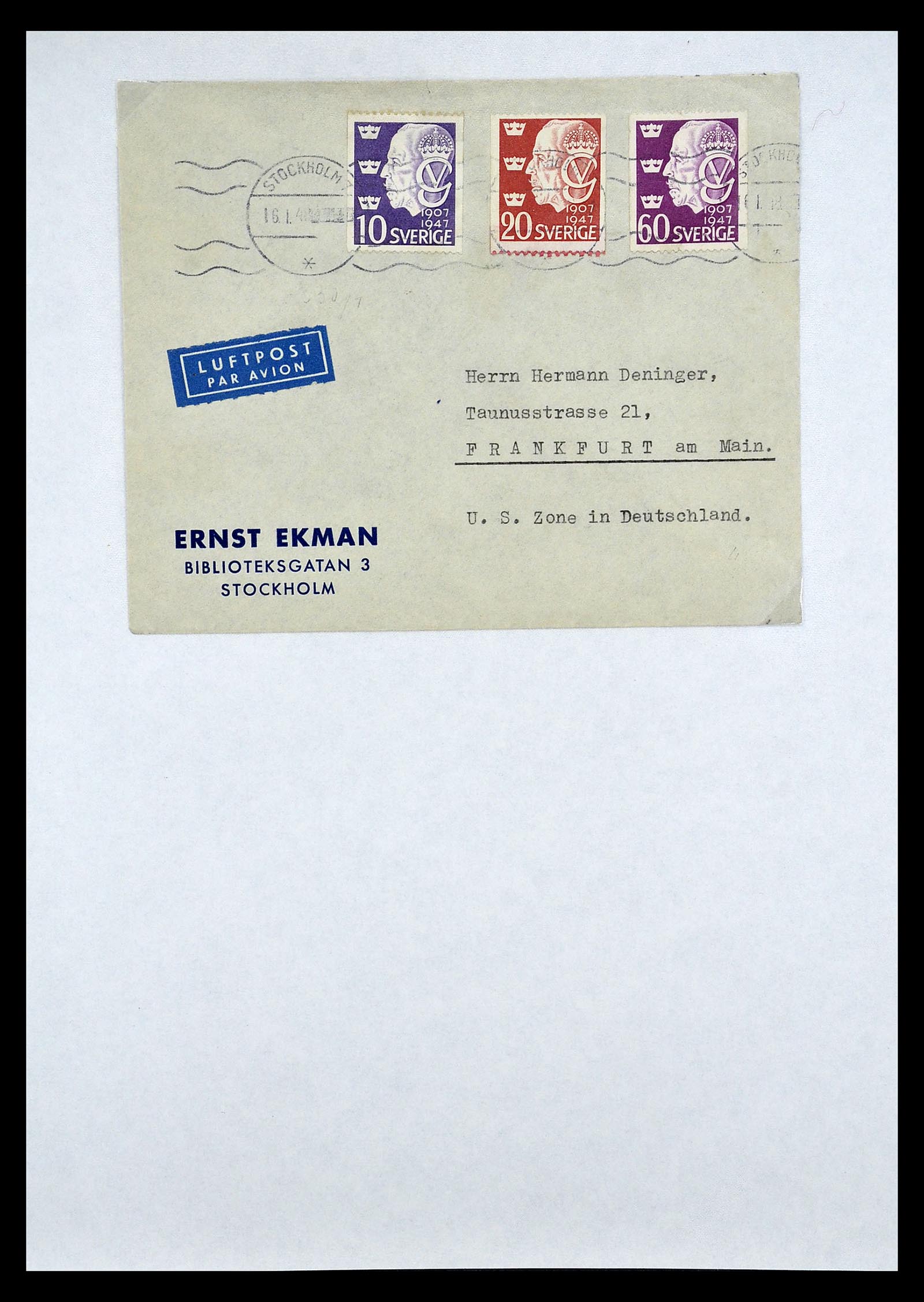 34817 065 - Postzegelverzameling 34817 Zweden brieven 1928-1945.
