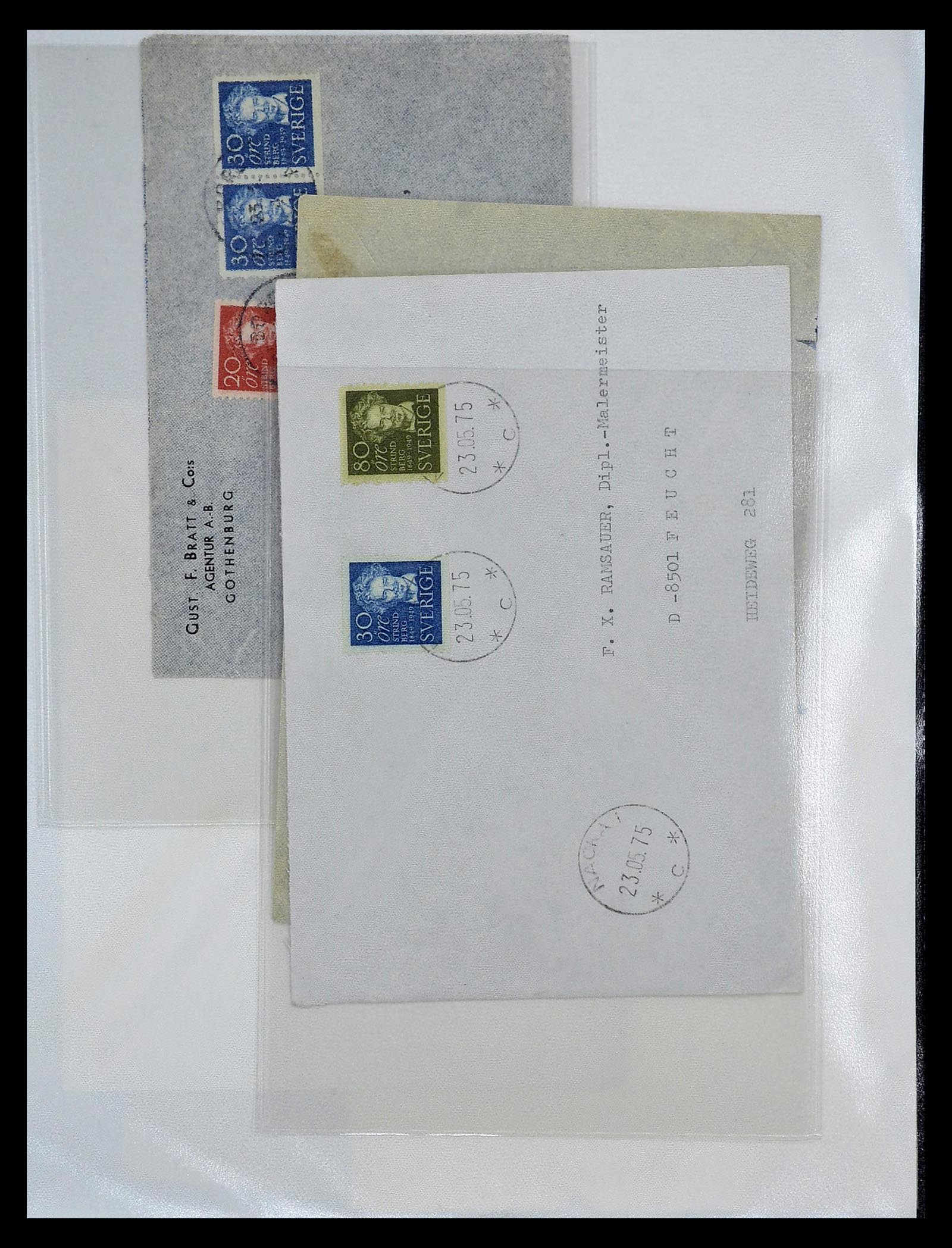 34817 068 - Postzegelverzameling 34817 Zweden brieven 1928-1945.