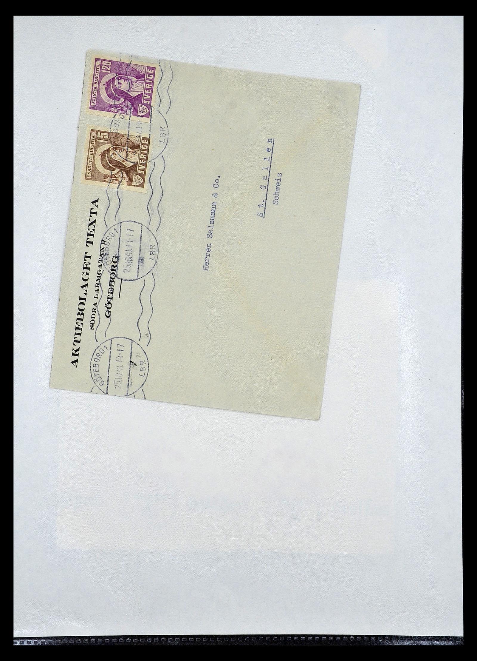34817 074 - Postzegelverzameling 34817 Zweden brieven 1928-1945.