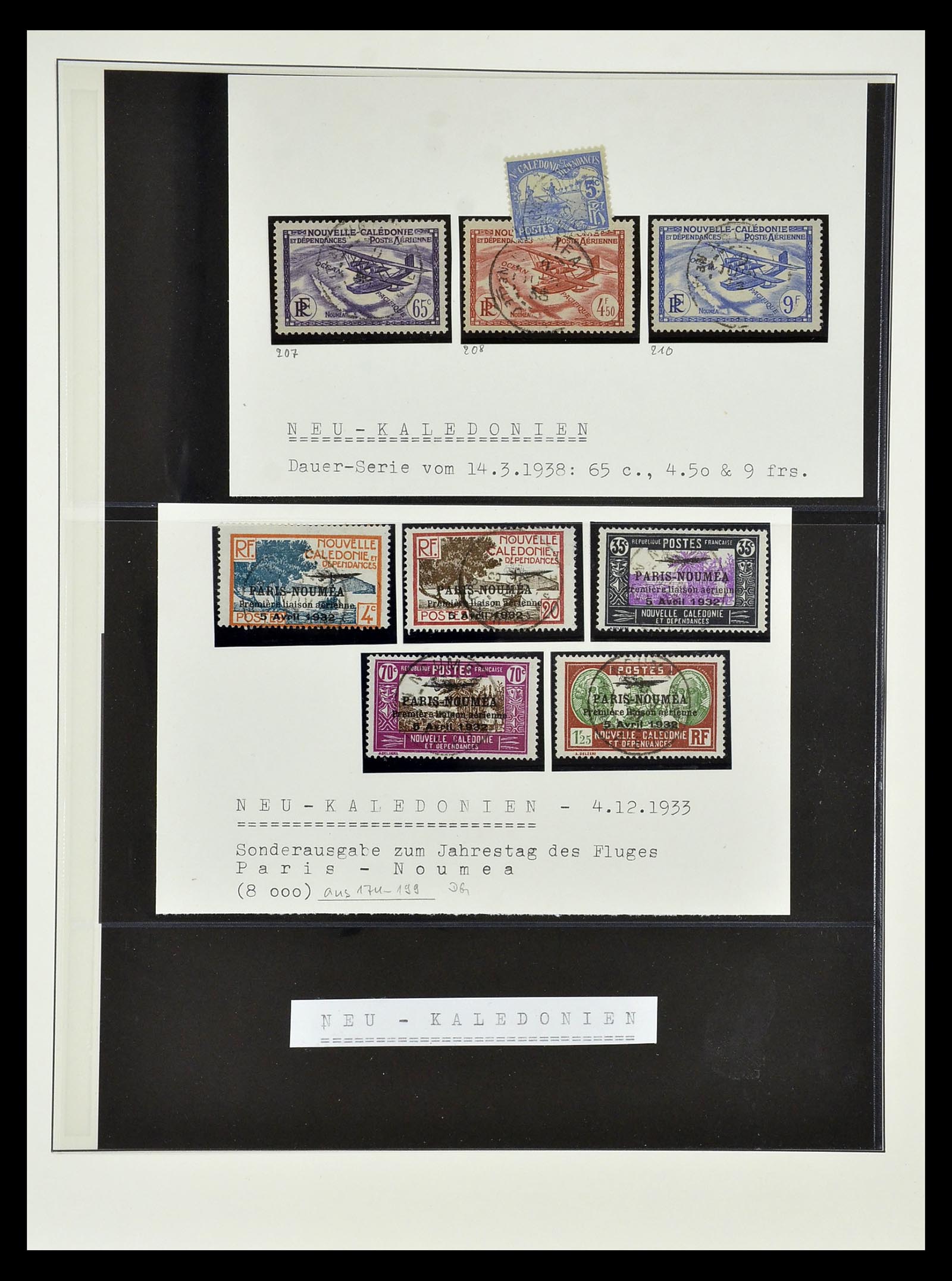 34823 001 - Stamp Collection 34823 New Caledonia airmail 1933-1985.
