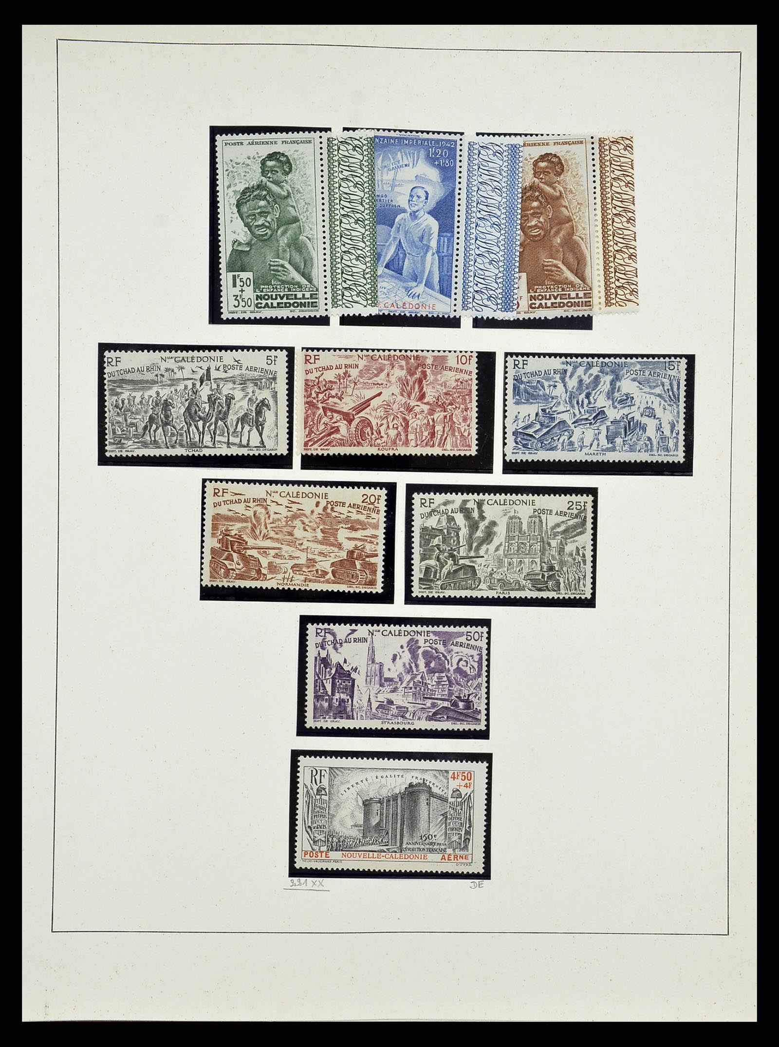 34823 003 - Postzegelverzameling 34823 Nieuw Caledonië luchtpost 1933-1985.