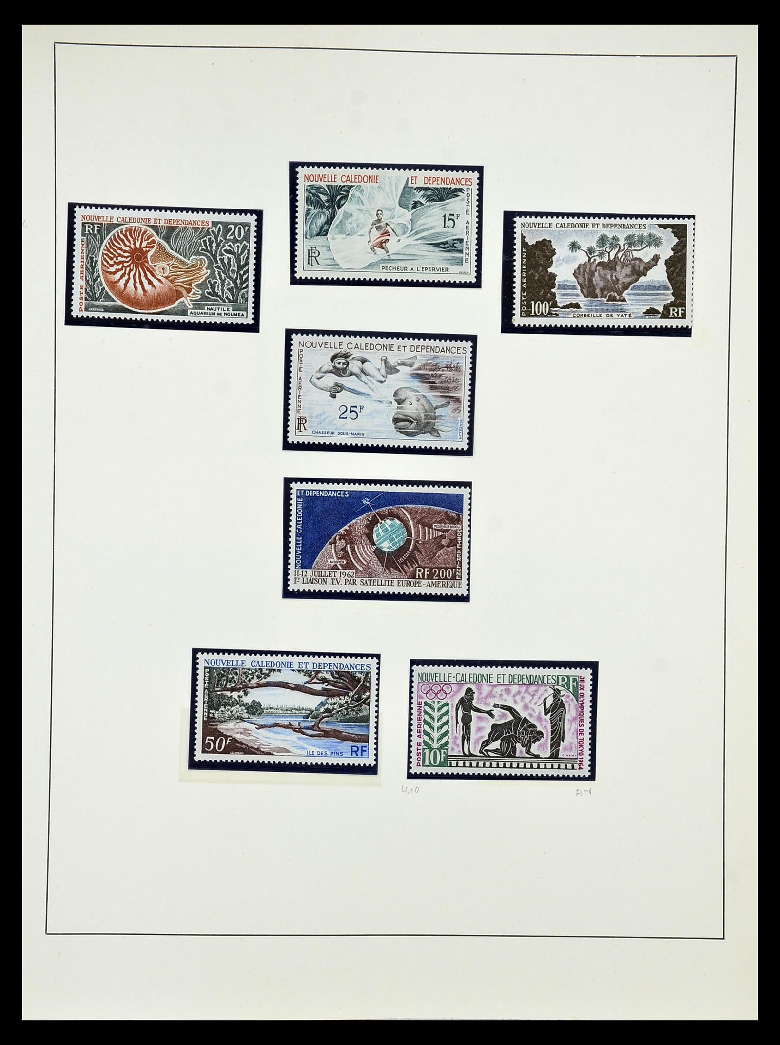 34823 006 - Postzegelverzameling 34823 Nieuw Caledonië luchtpost 1933-1985.
