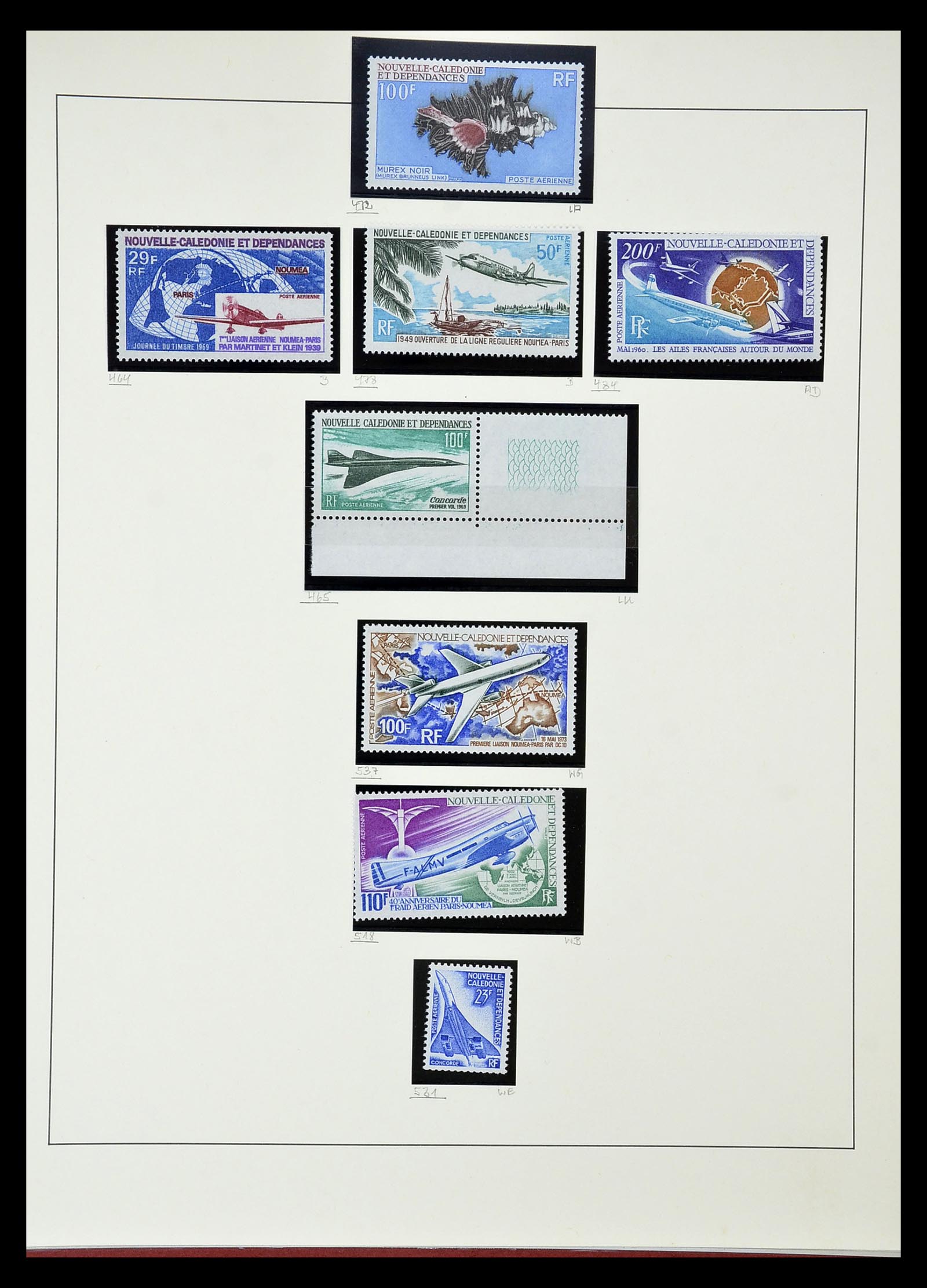 34823 012 - Postzegelverzameling 34823 Nieuw Caledonië luchtpost 1933-1985.