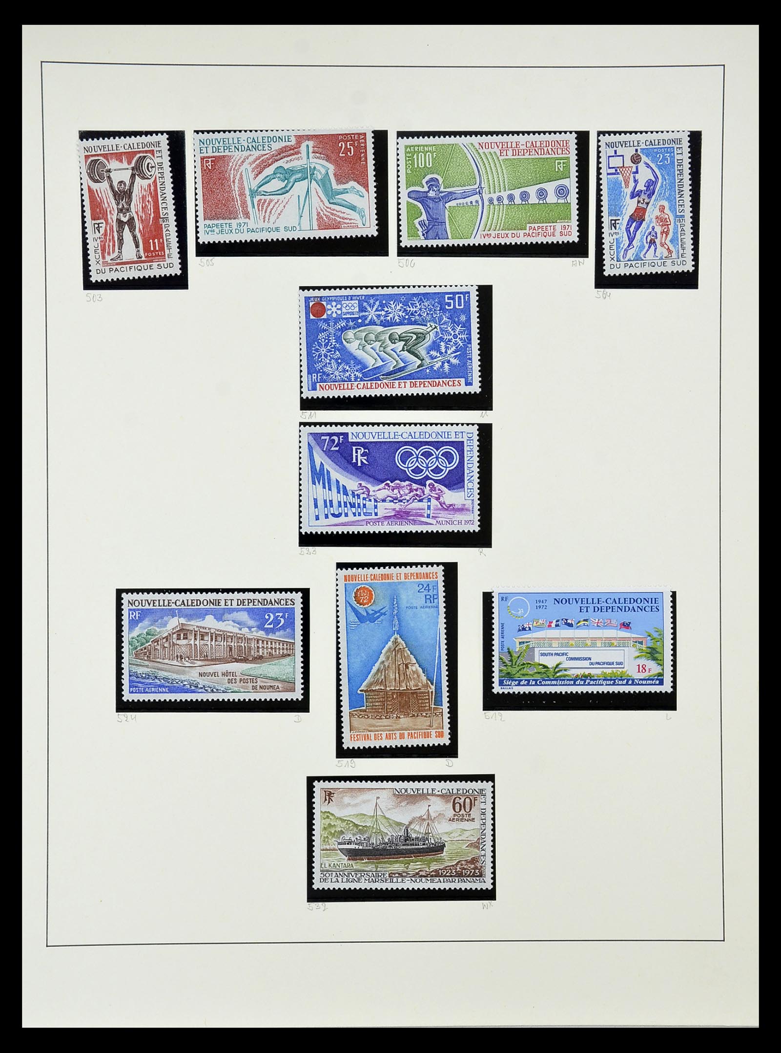34823 015 - Postzegelverzameling 34823 Nieuw Caledonië luchtpost 1933-1985.