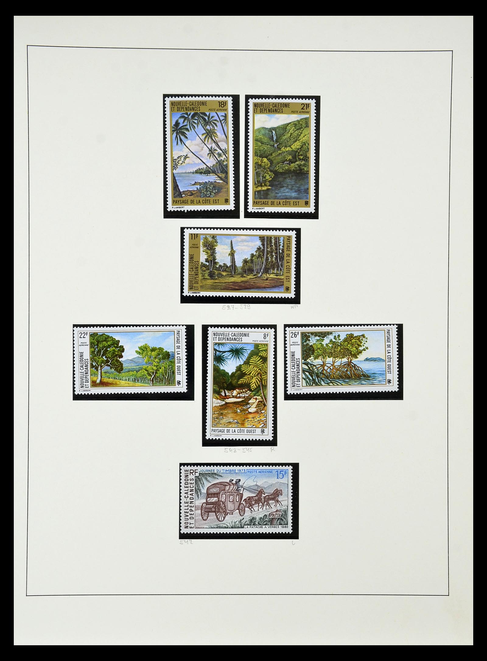 34823 016 - Postzegelverzameling 34823 Nieuw Caledonië luchtpost 1933-1985.