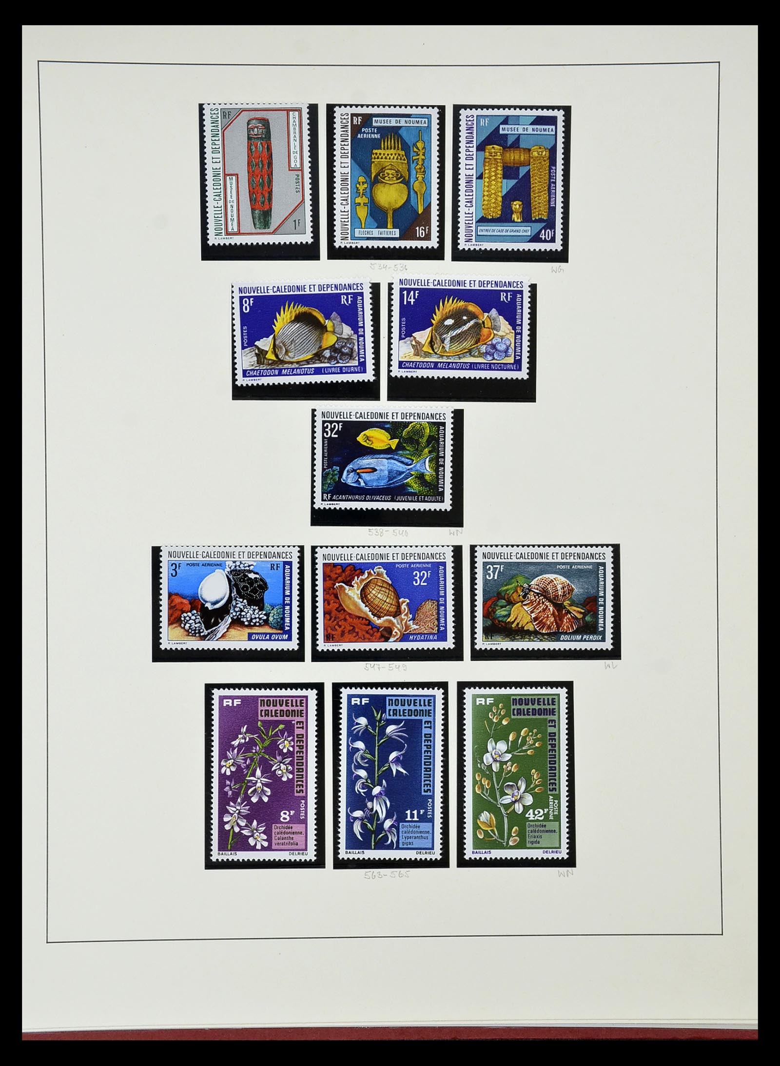 34823 017 - Postzegelverzameling 34823 Nieuw Caledonië luchtpost 1933-1985.