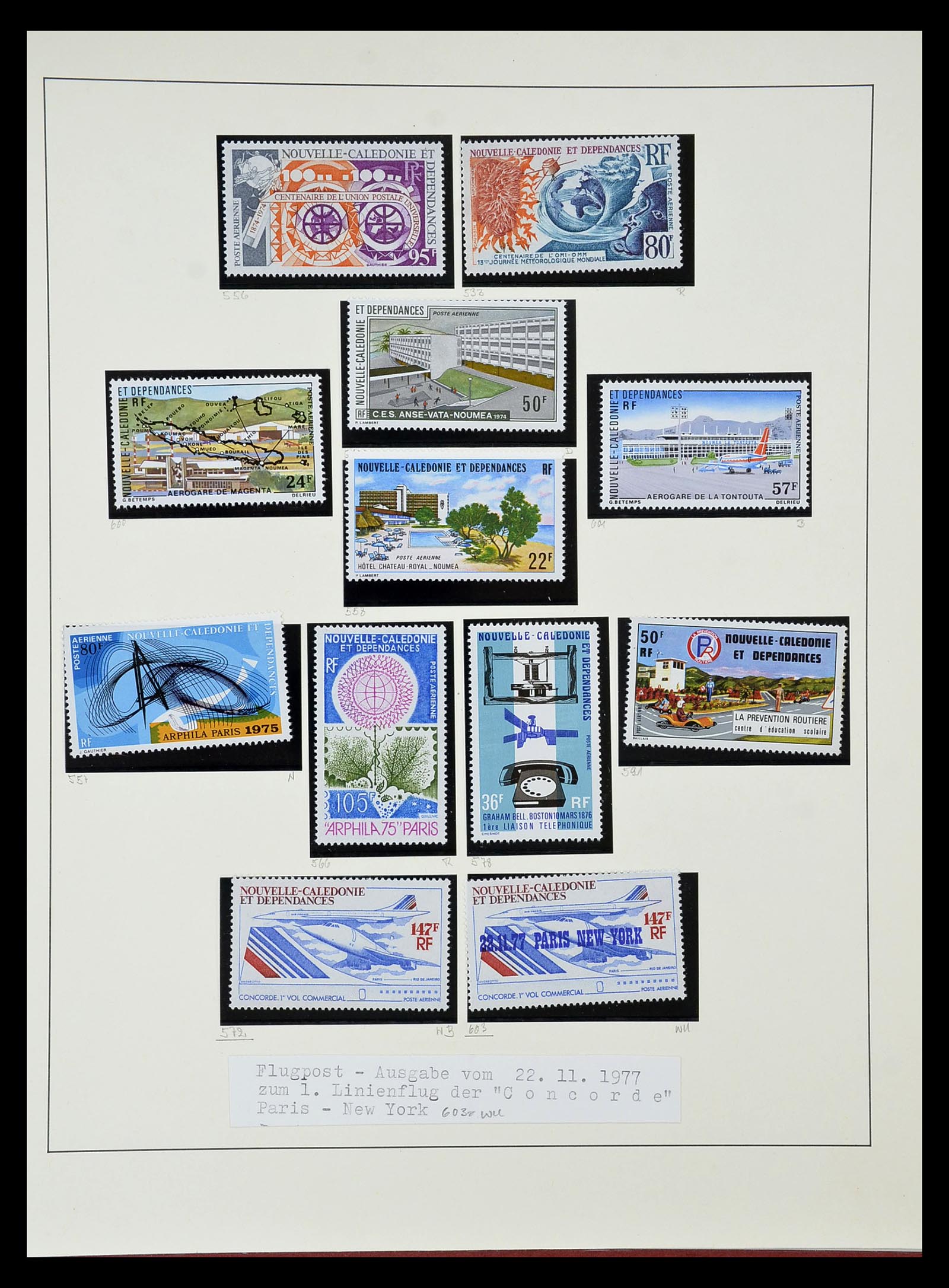 34823 019 - Postzegelverzameling 34823 Nieuw Caledonië luchtpost 1933-1985.