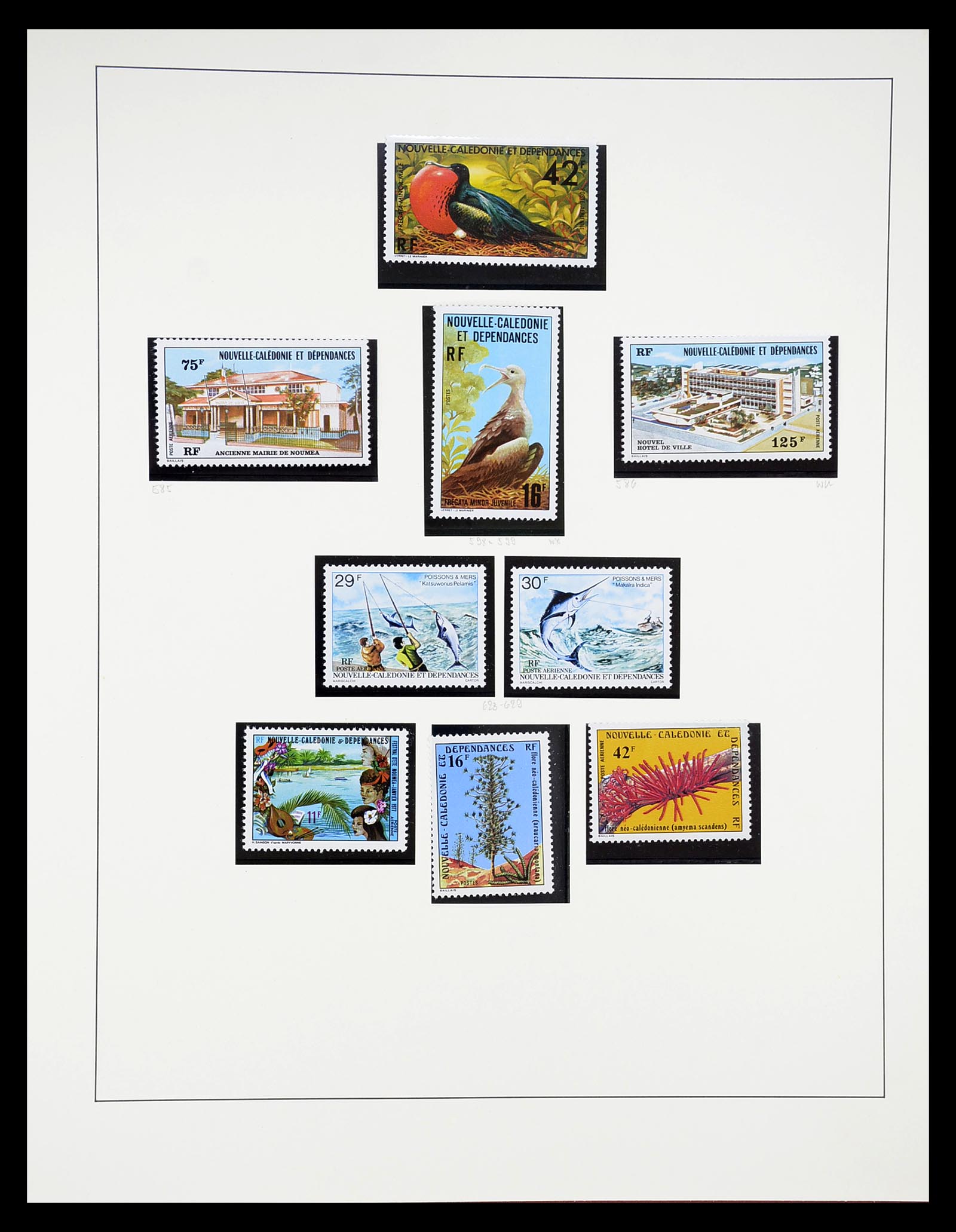 34823 022 - Postzegelverzameling 34823 Nieuw Caledonië luchtpost 1933-1985.