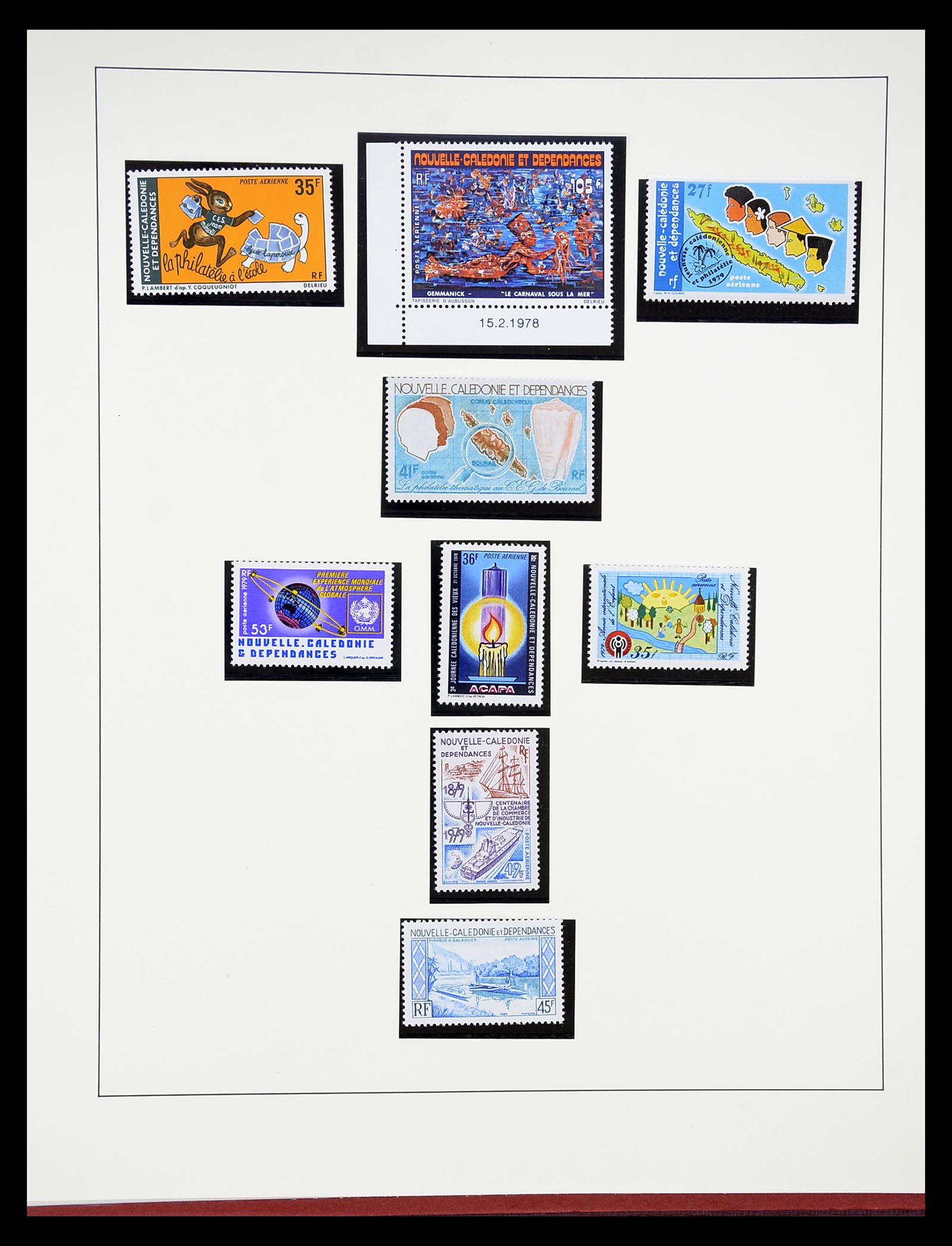 34823 023 - Postzegelverzameling 34823 Nieuw Caledonië luchtpost 1933-1985.