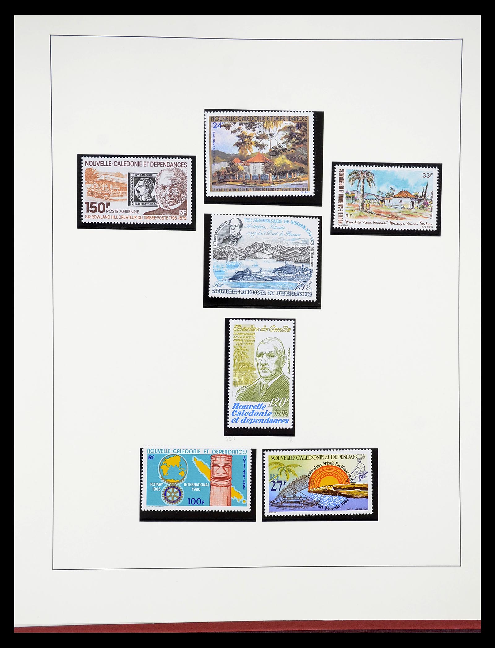 34823 024 - Postzegelverzameling 34823 Nieuw Caledonië luchtpost 1933-1985.
