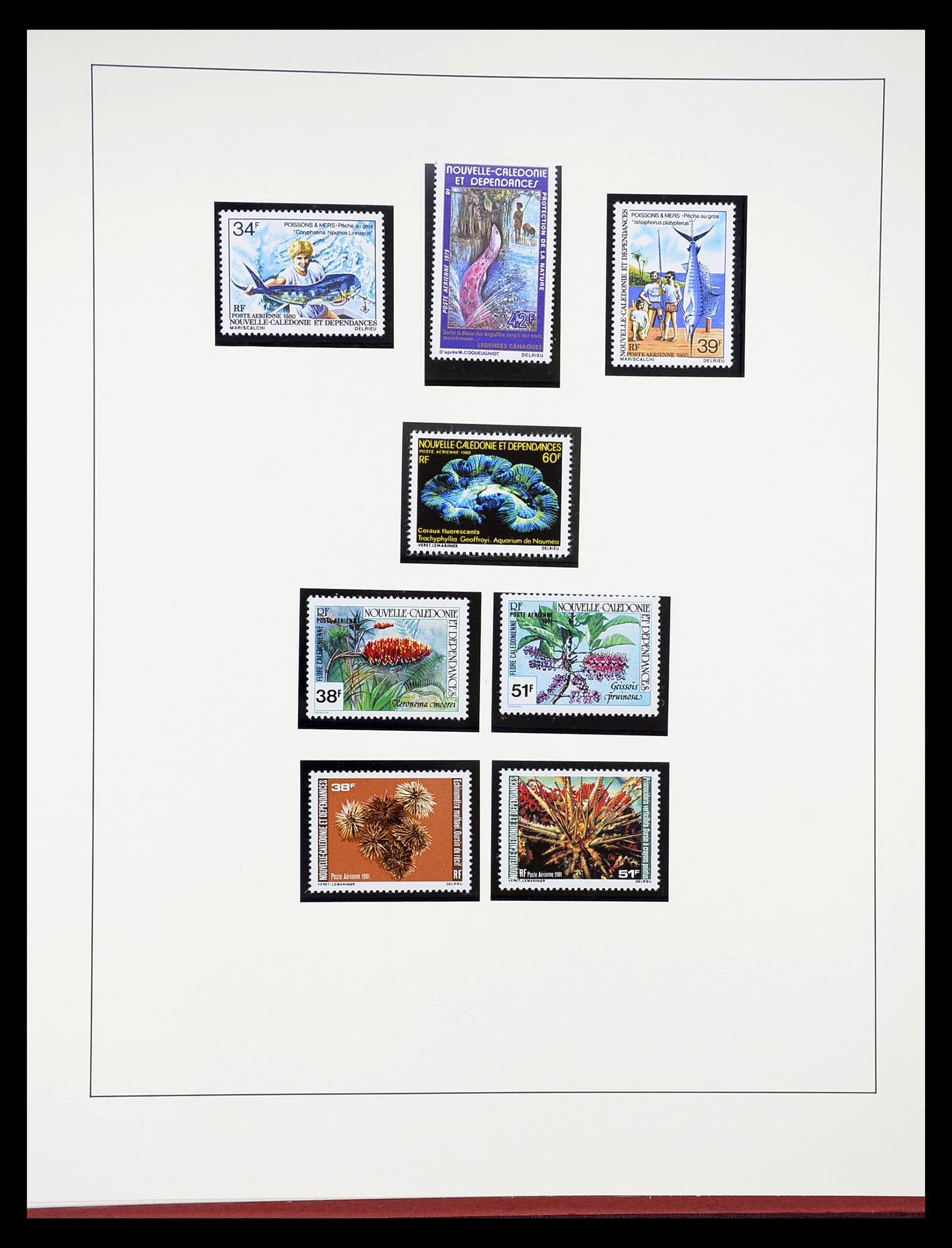 34823 025 - Postzegelverzameling 34823 Nieuw Caledonië luchtpost 1933-1985.