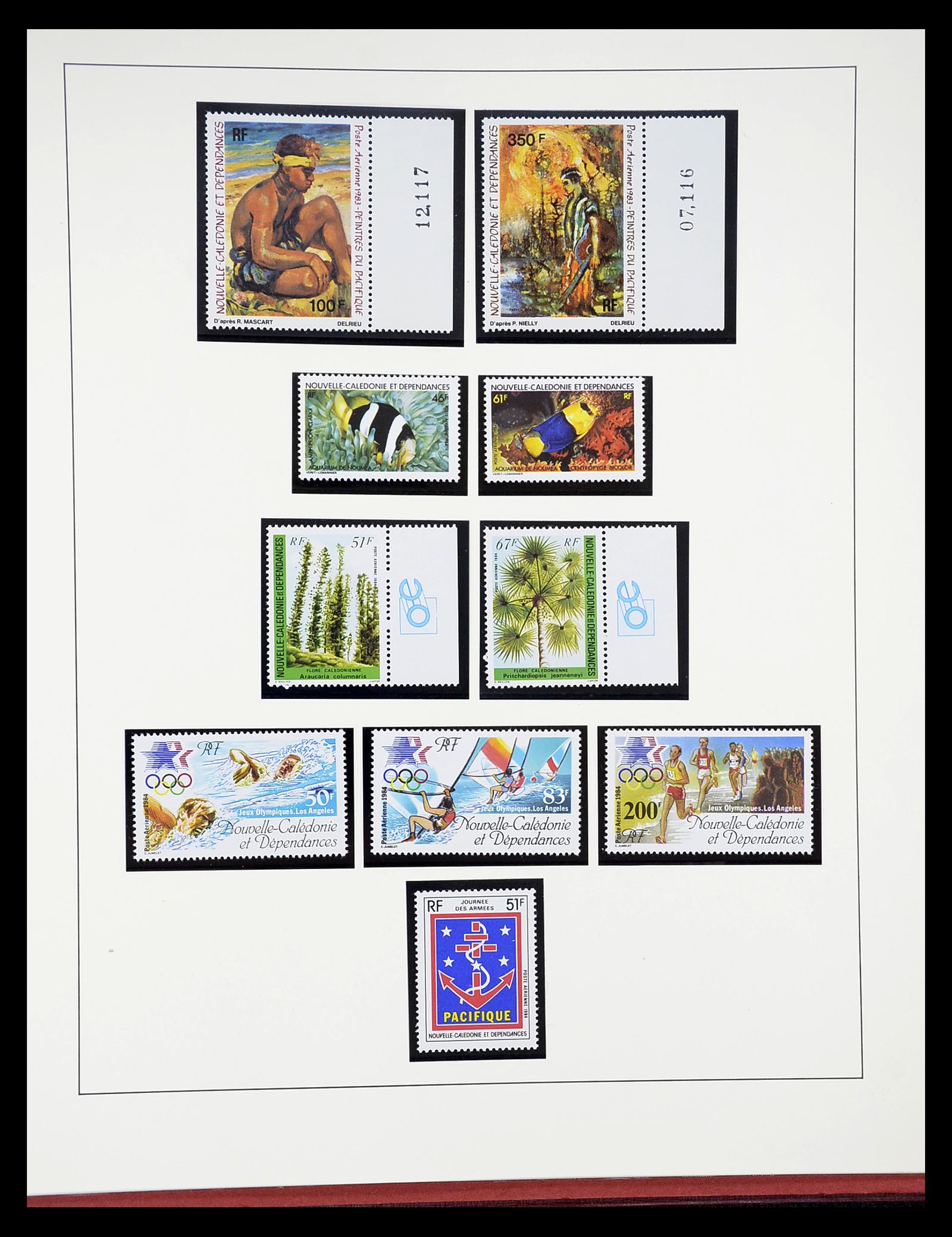 34823 029 - Postzegelverzameling 34823 Nieuw Caledonië luchtpost 1933-1985.