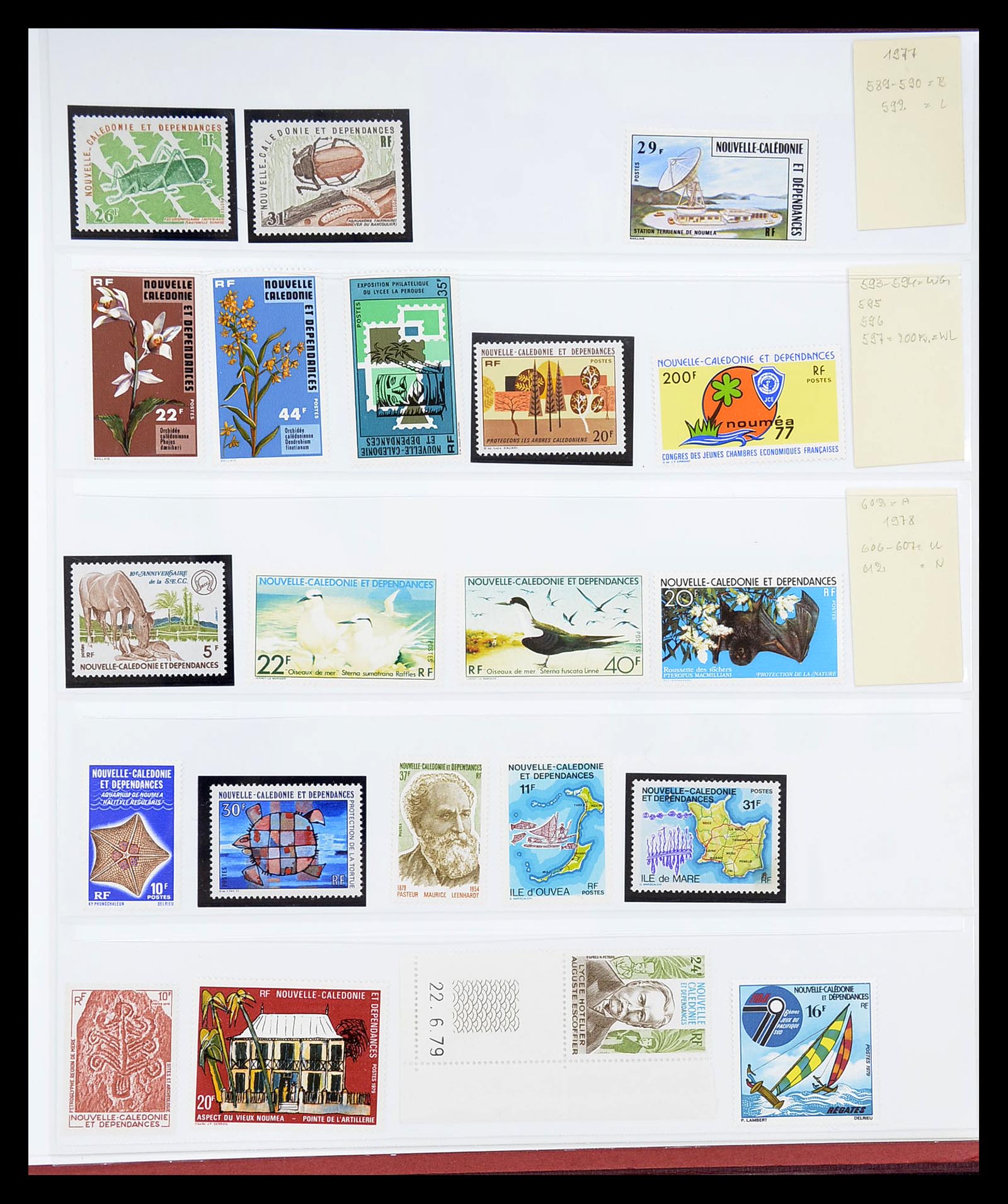 34823 031 - Postzegelverzameling 34823 Nieuw Caledonië luchtpost 1933-1985.