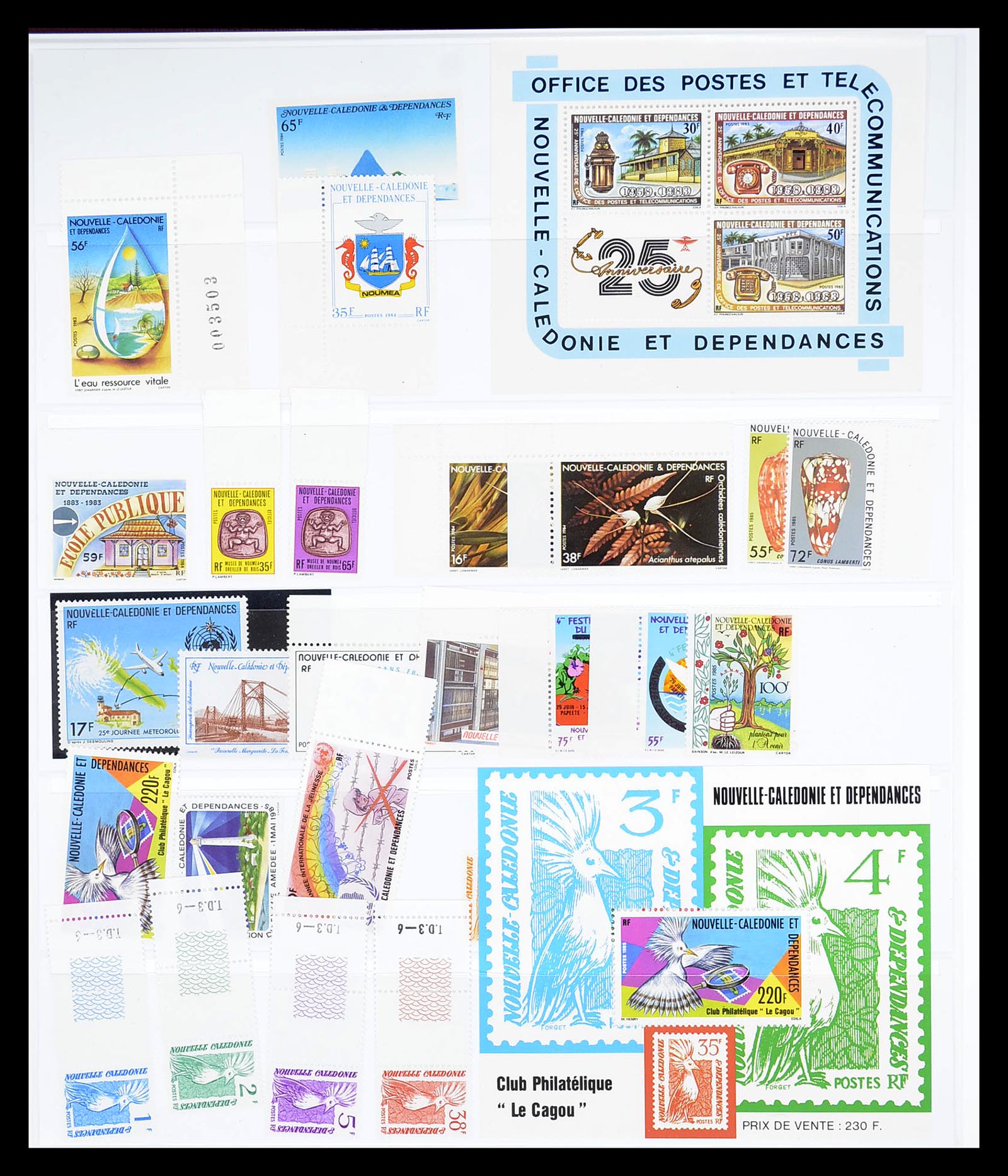 34823 034 - Postzegelverzameling 34823 Nieuw Caledonië luchtpost 1933-1985.