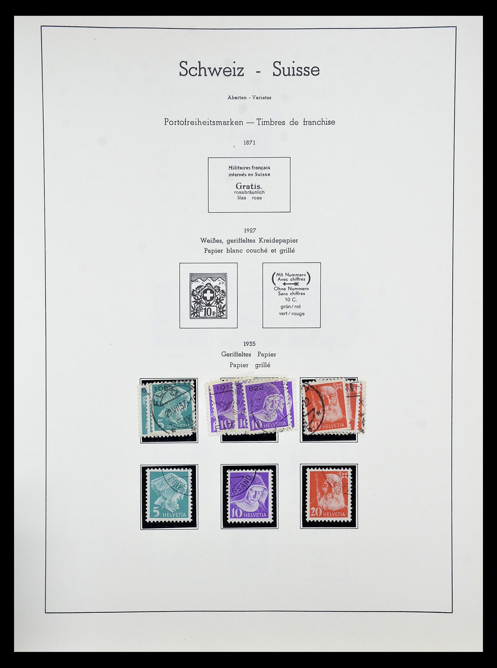 34824 014 - Postzegelverzameling 34824 Zwitserland back of the book 1880-1960.