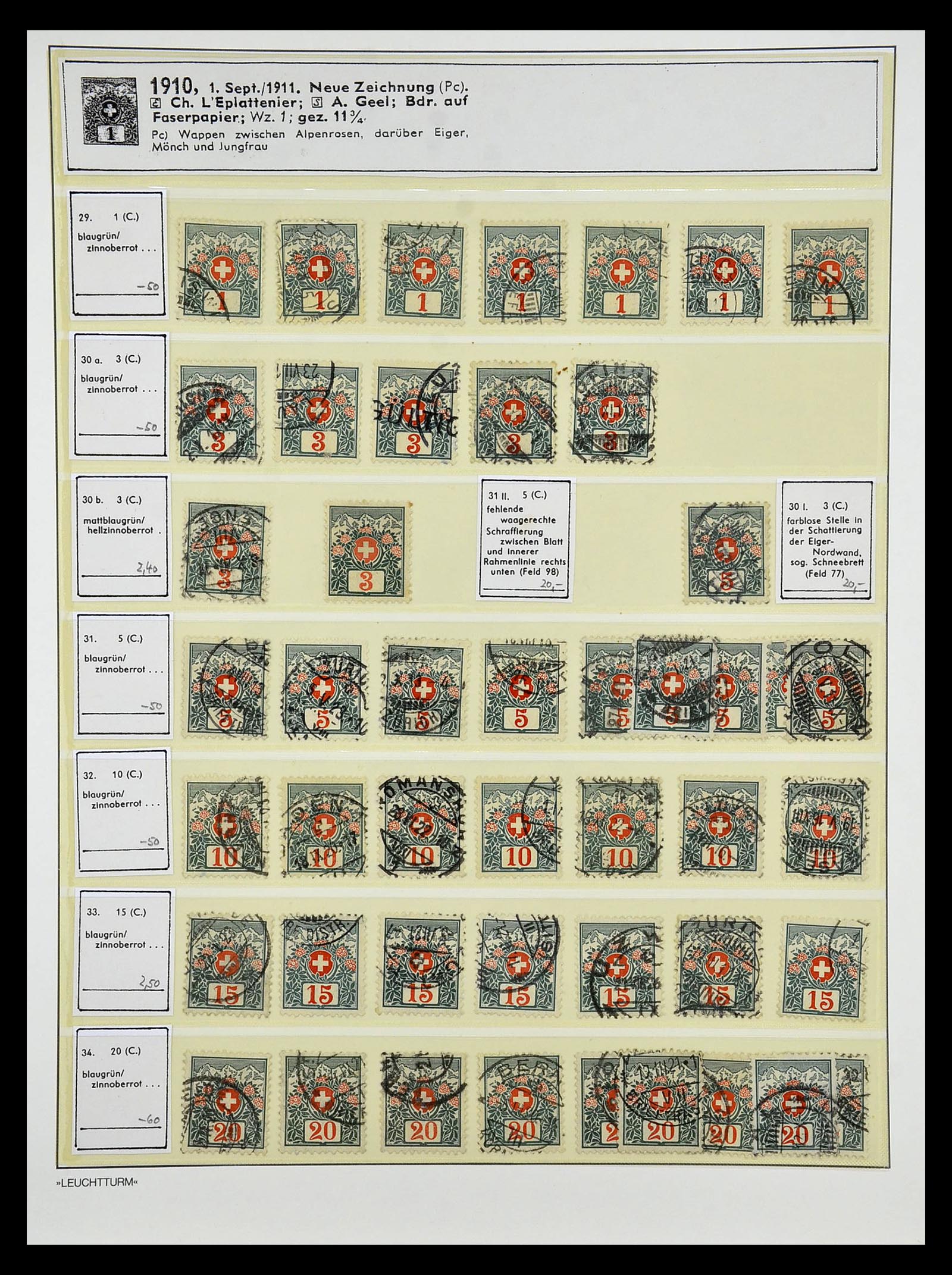 34824 035 - Stamp Collection 34824 Switzerland back of the book 1880-1960.