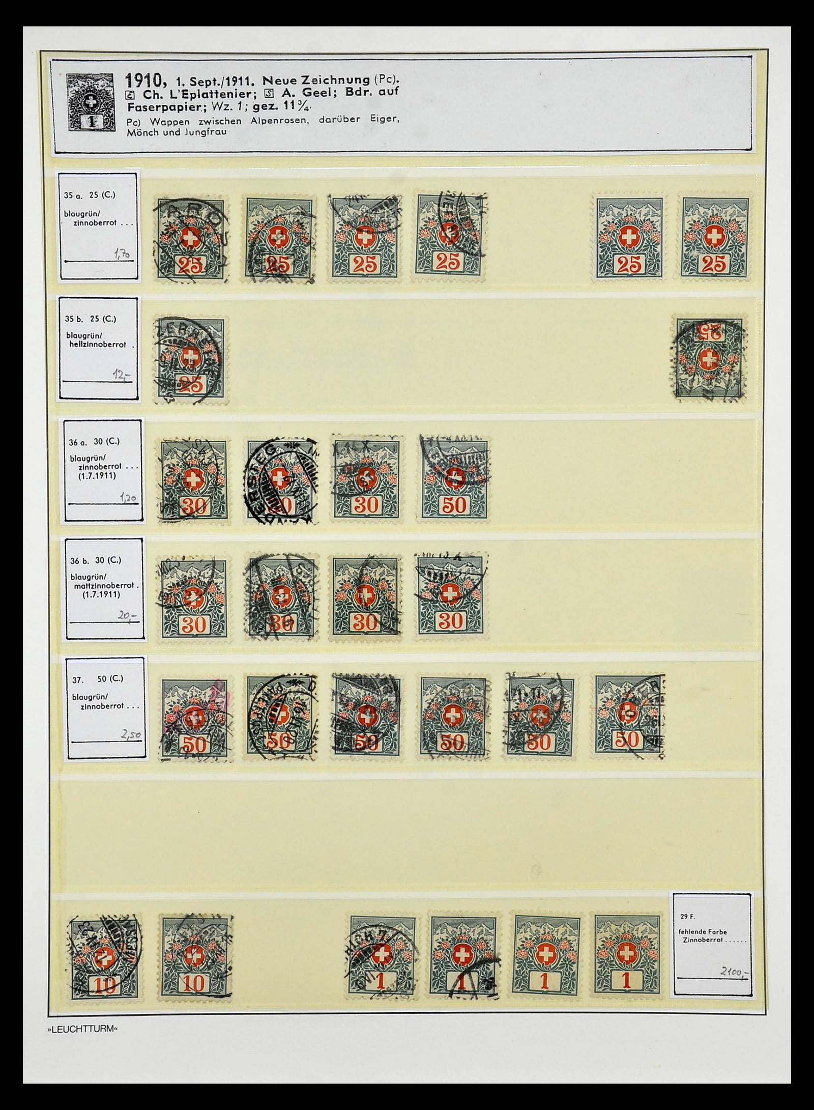 34824 036 - Stamp Collection 34824 Switzerland back of the book 1880-1960.