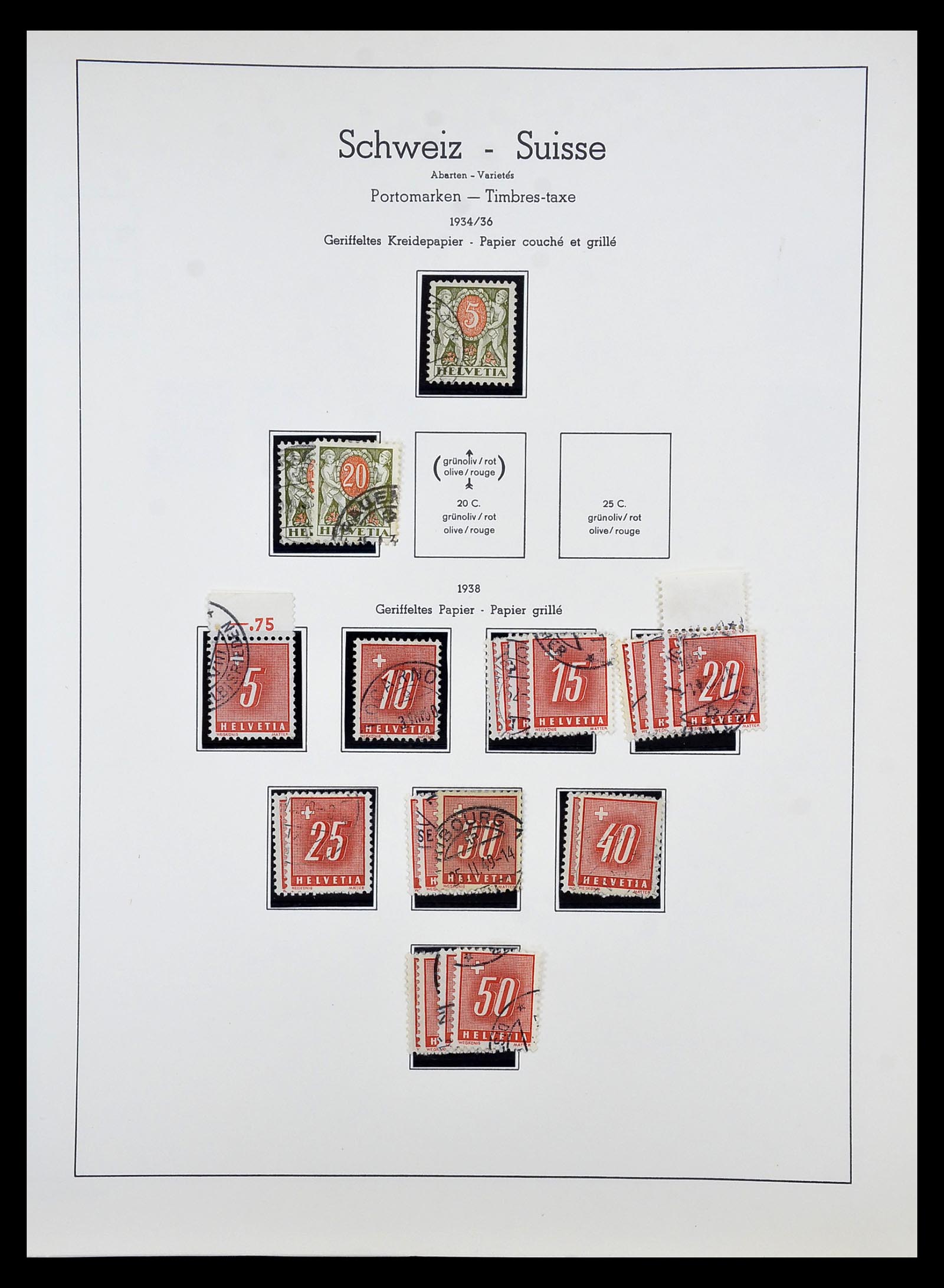 34824 040 - Postzegelverzameling 34824 Zwitserland back of the book 1880-1960.