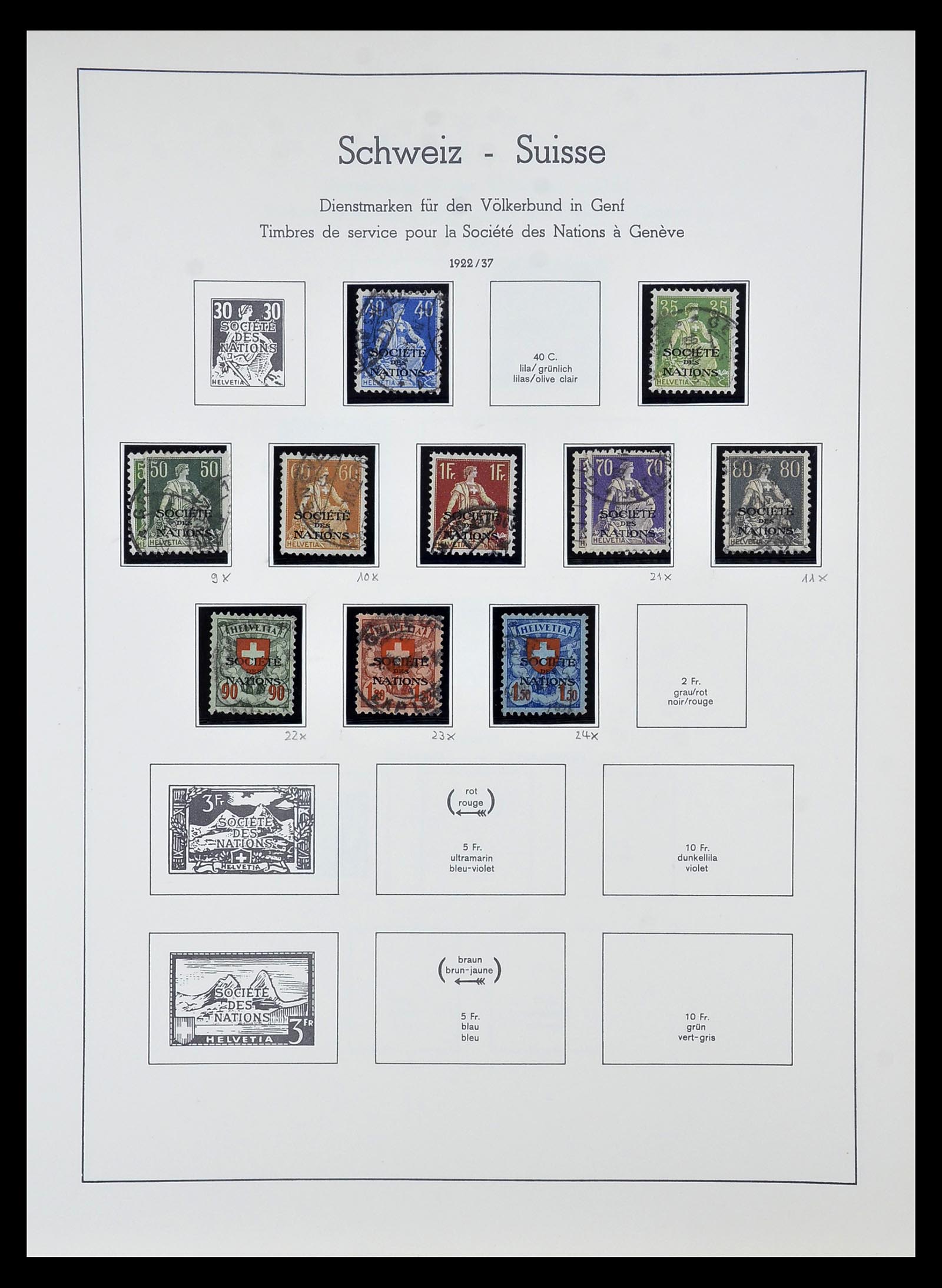 34824 049 - Postzegelverzameling 34824 Zwitserland back of the book 1880-1960.