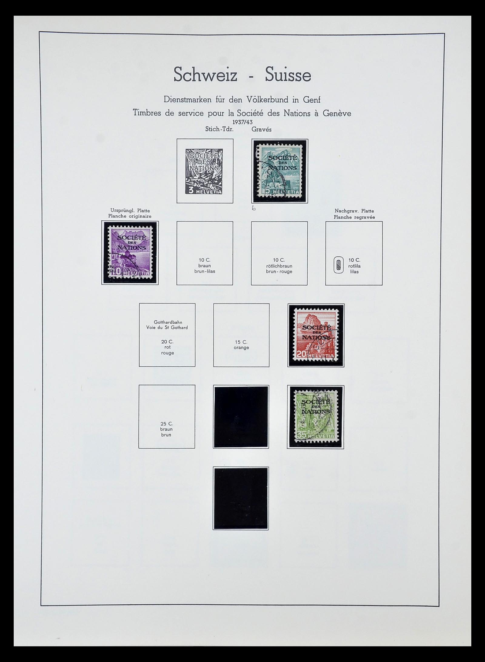 34824 051 - Postzegelverzameling 34824 Zwitserland back of the book 1880-1960.