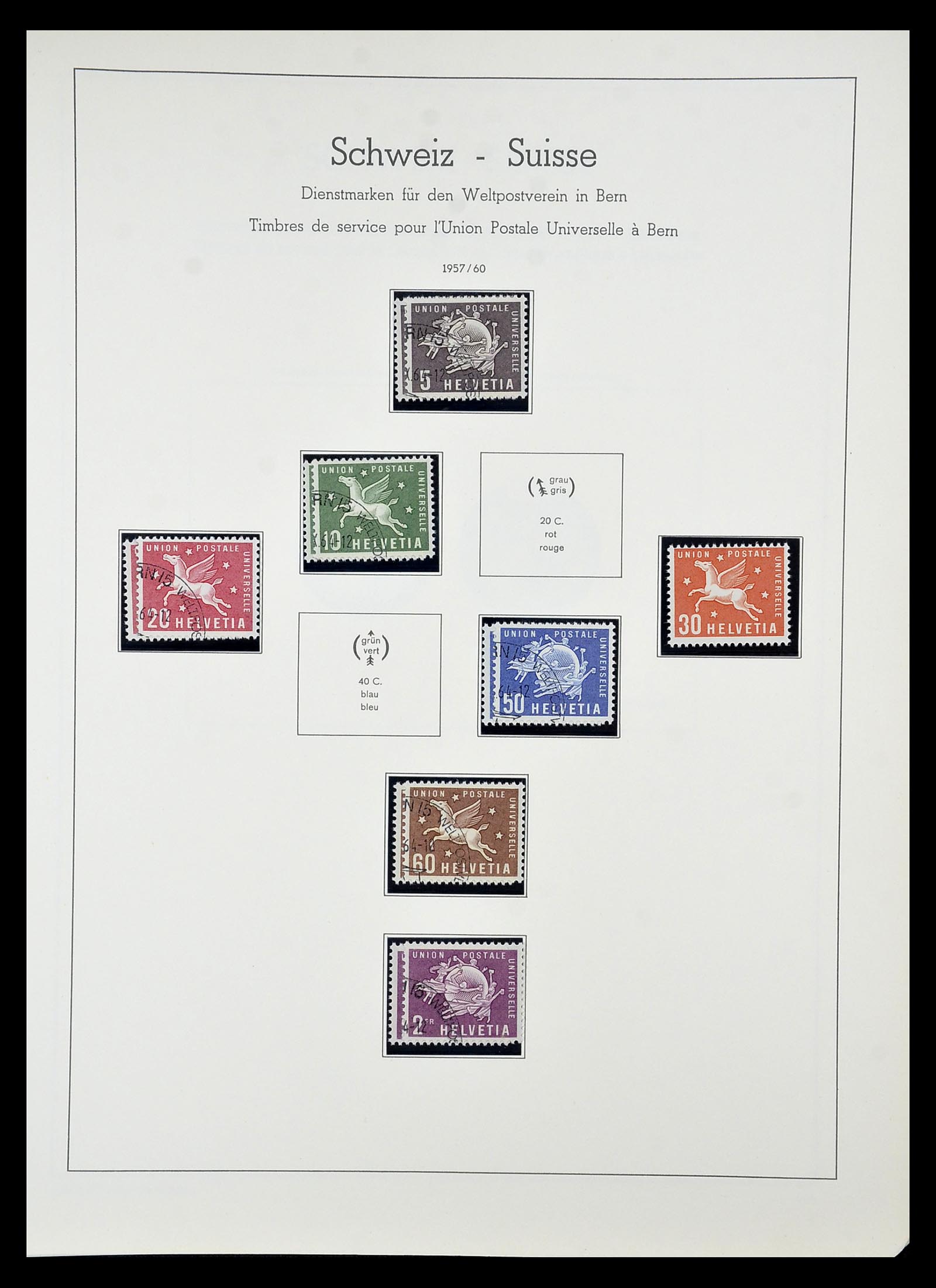 34824 074 - Postzegelverzameling 34824 Zwitserland back of the book 1880-1960.