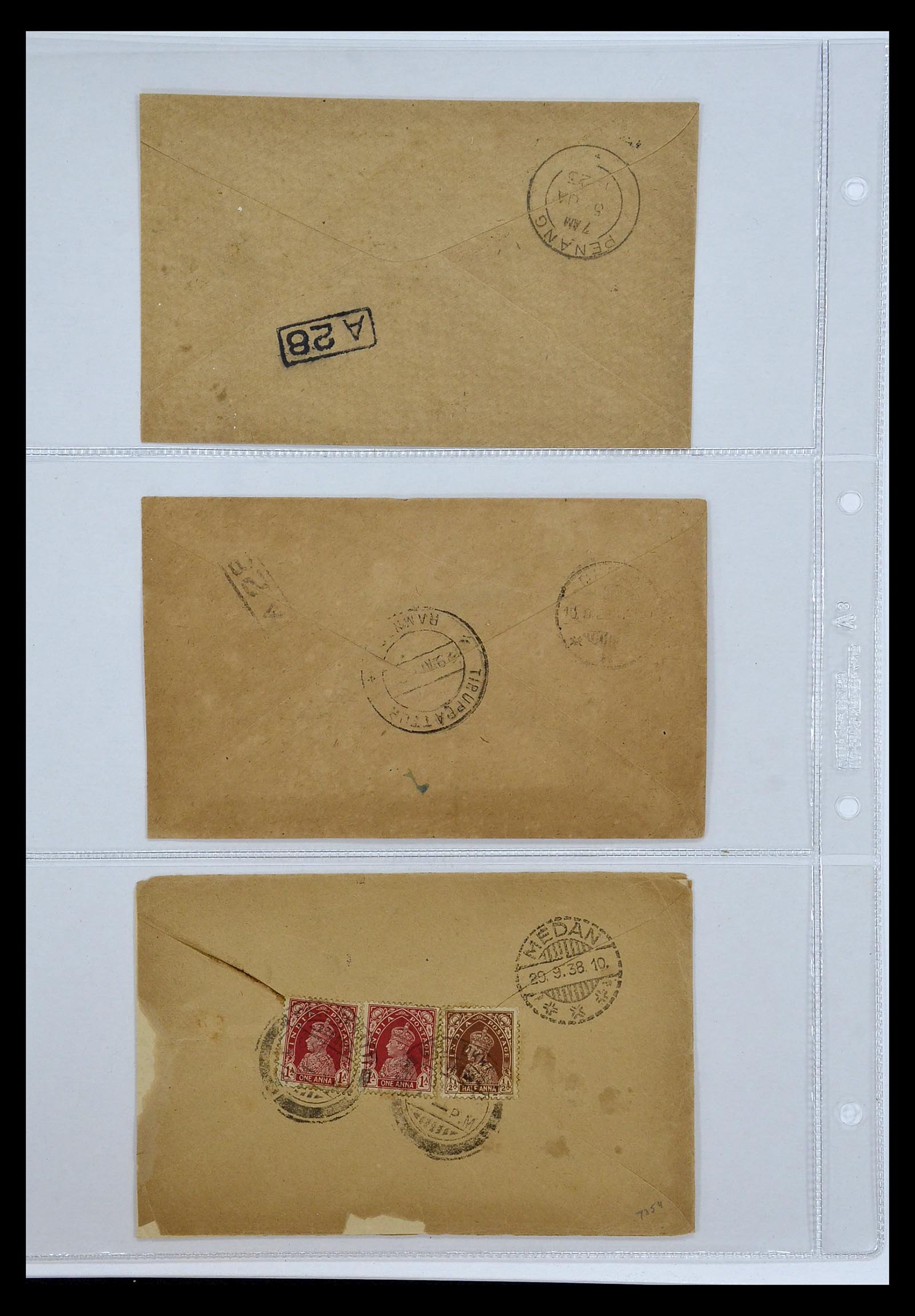 34829 004 - Postzegelverzameling 34829 Nederlands Indië port brieven 1921-1938.