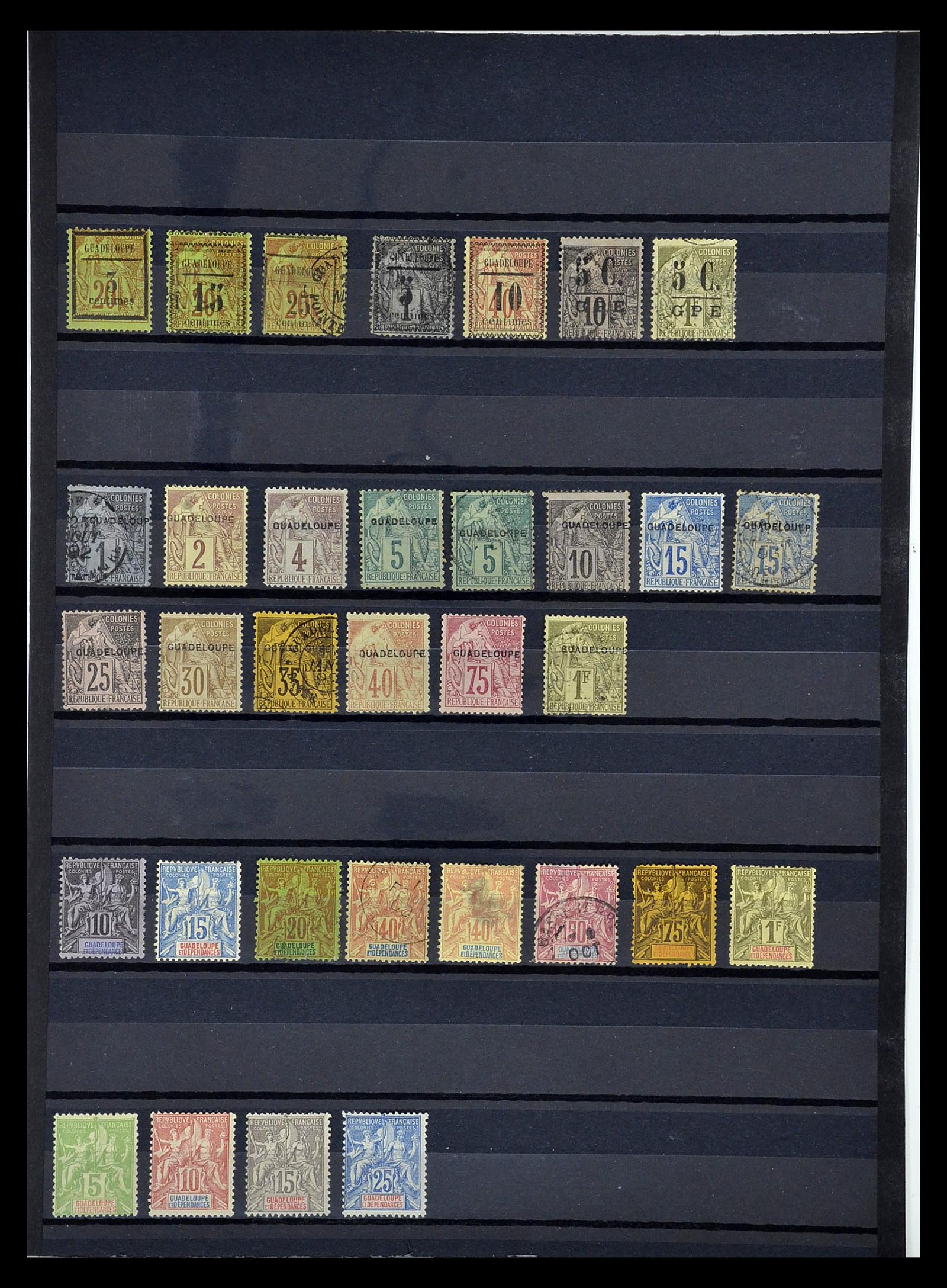 34831 001 - Stamp Collection 34831 Guadeloupe 1889-1904. 34831 001 - Stamp Collection 34831 Guadeloupe 1889-1904.