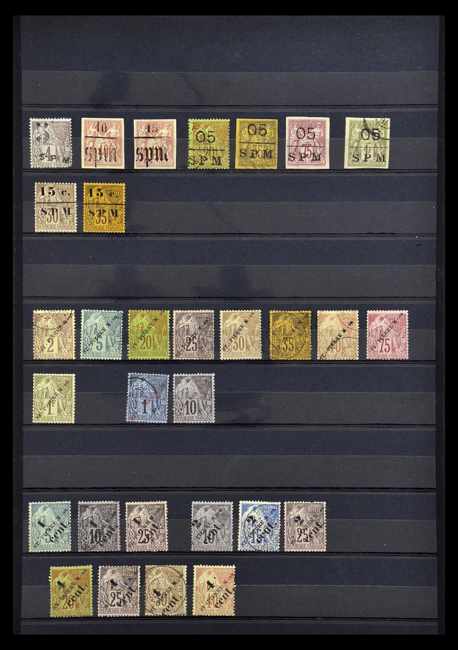 34832 001 - Stamp Collection 34832 St. Pierre et Miquelon 1885-1901.