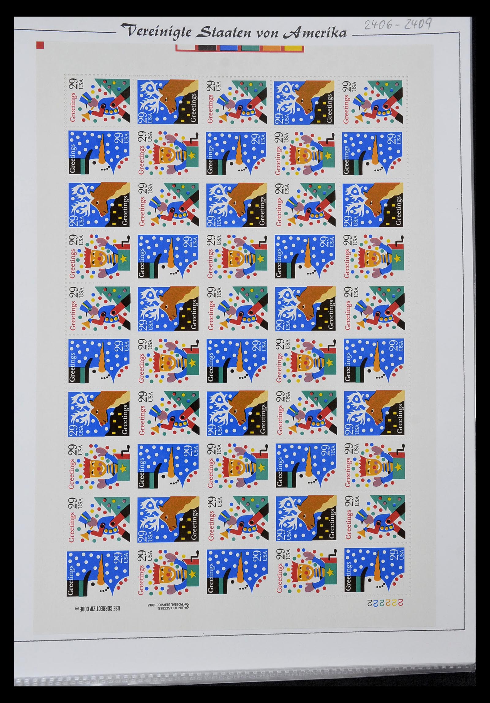 34834 011 - Postzegelverzameling 34834 USA velletjes 1988-2005.