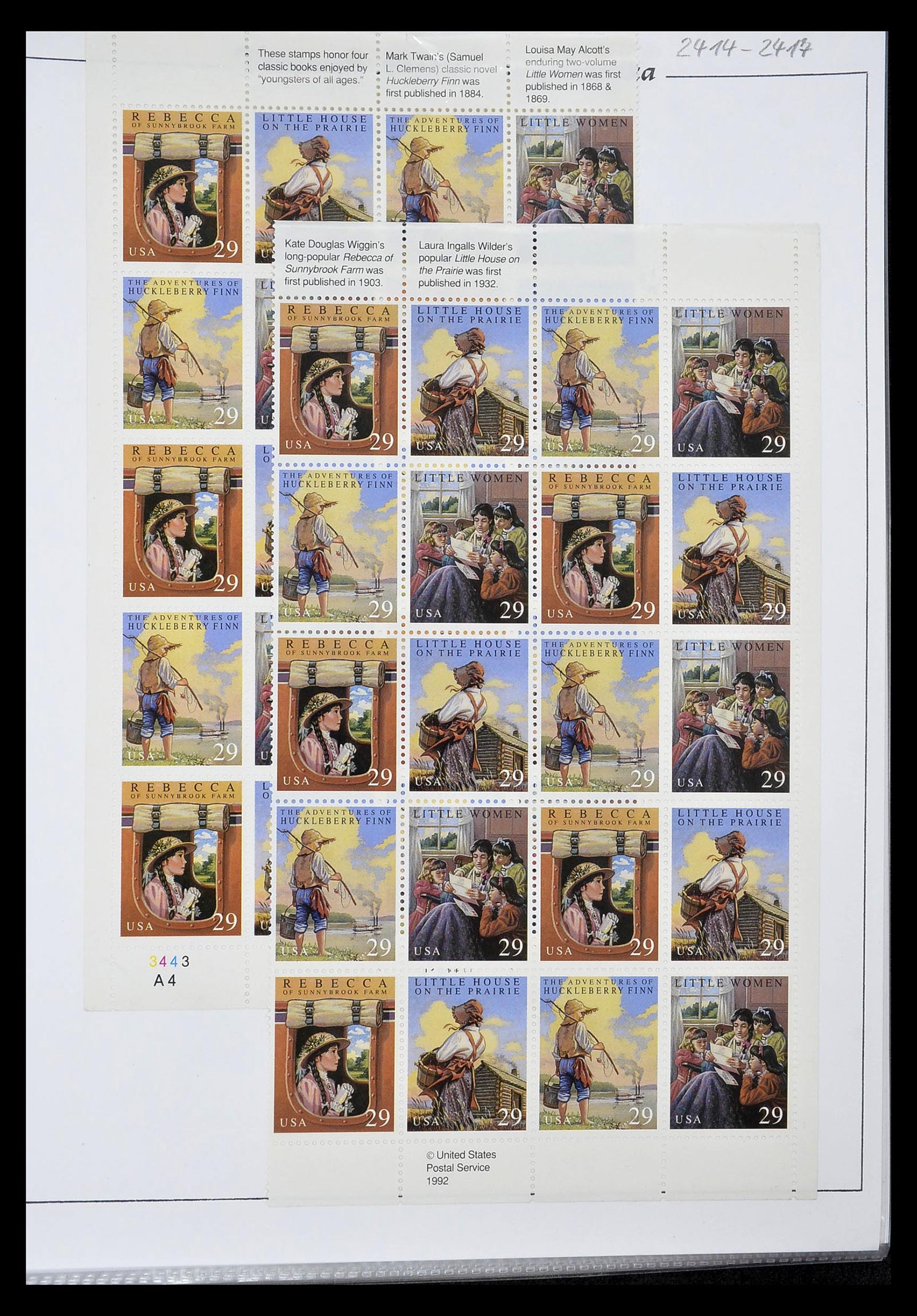 34834 012 - Stamp Collection 34834 USA sheetlets 1988-2005.